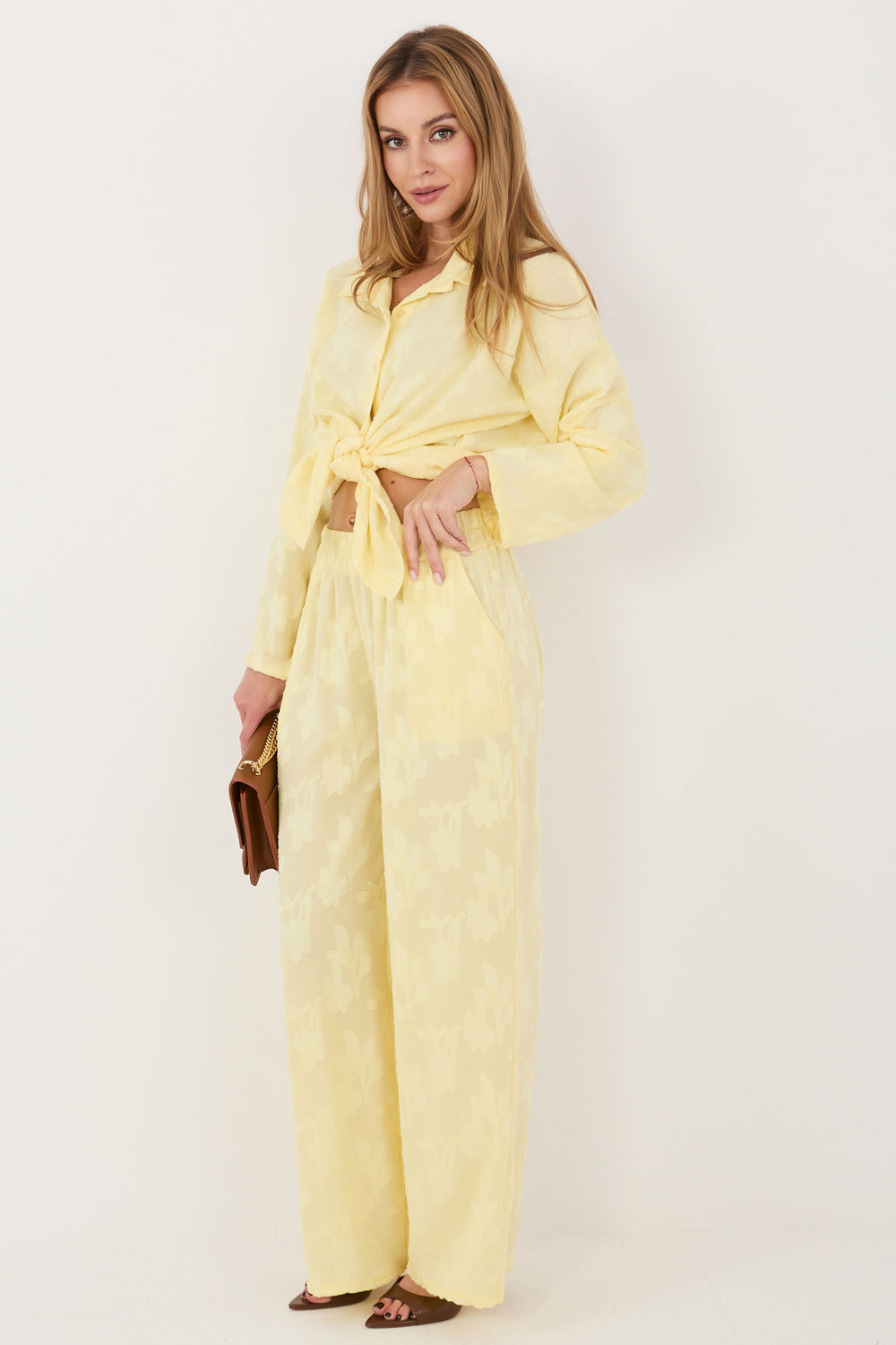 Rue Paris Light Yellow Long Sleeve Co-Ord Set