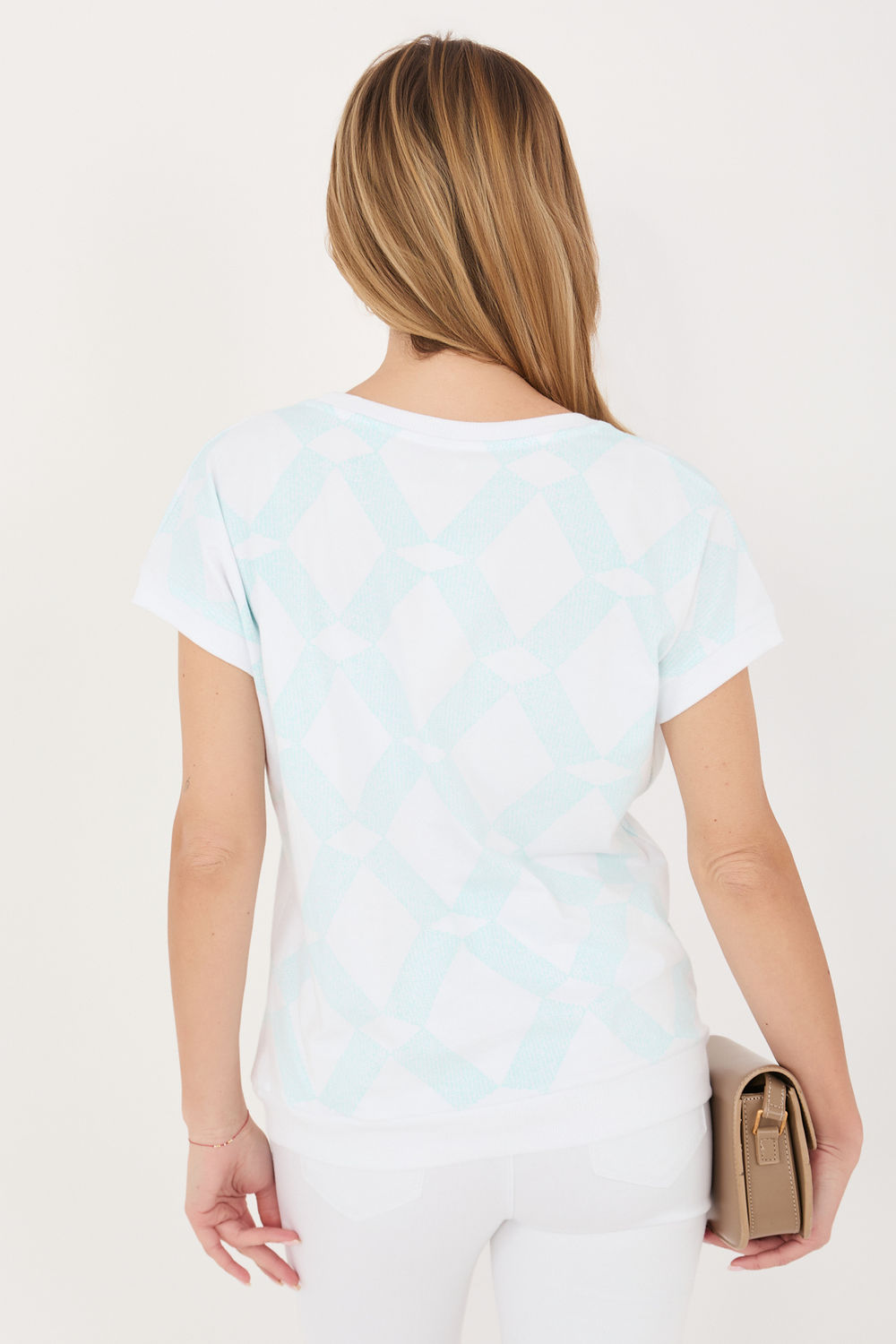 Relevance Mint Short Sleeve Cotton Blouse - view 3