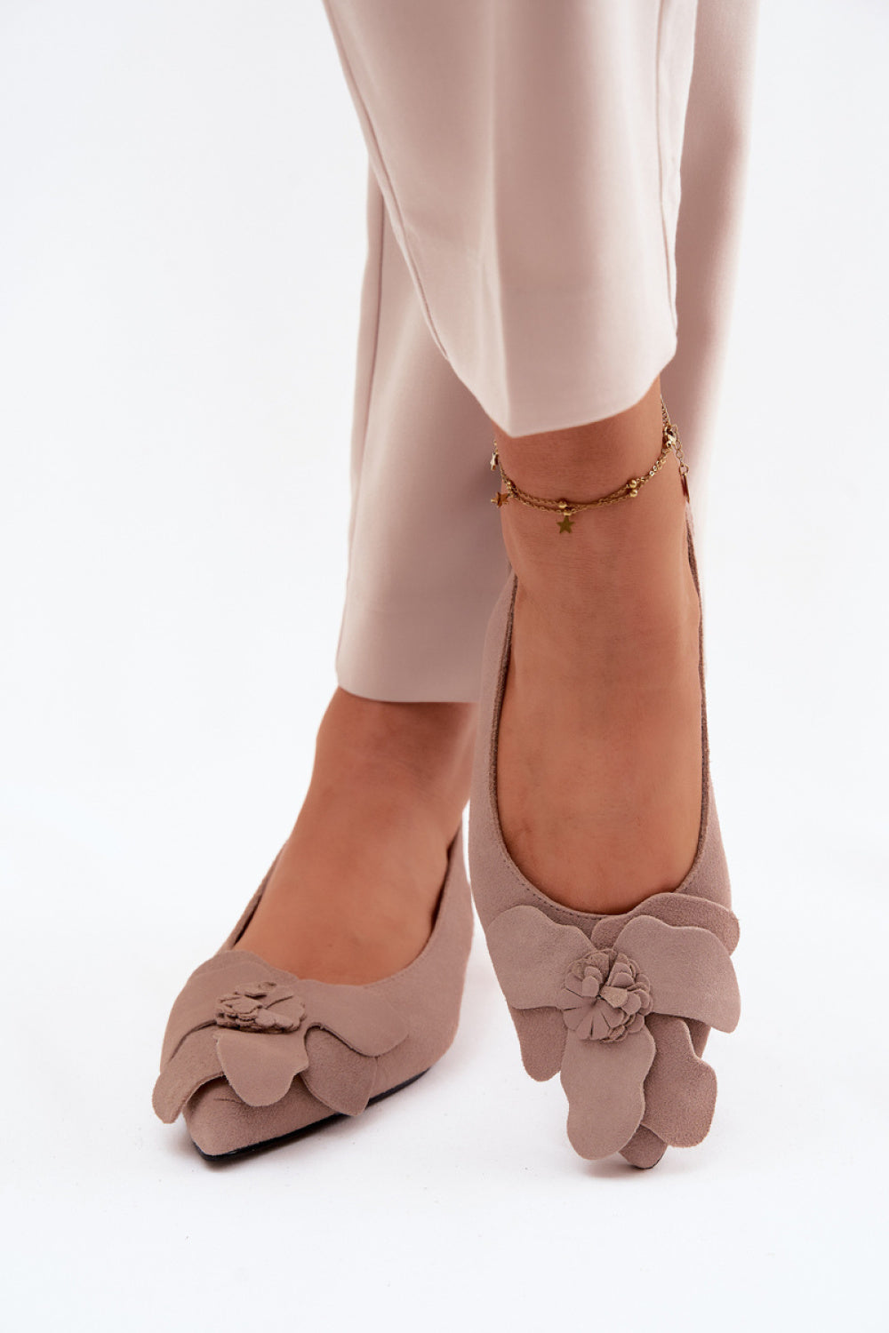 Step In Style Vinceza Beige Suede Flat Sandals