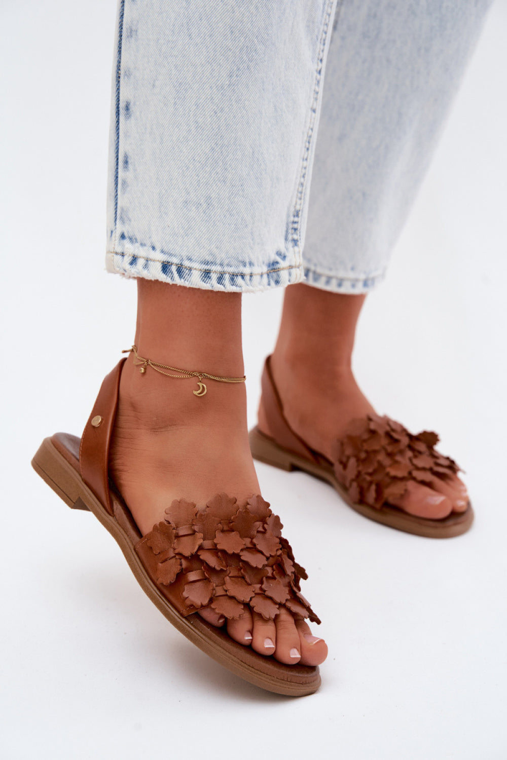 Step In Style Zazoo Brown Leather Sandals