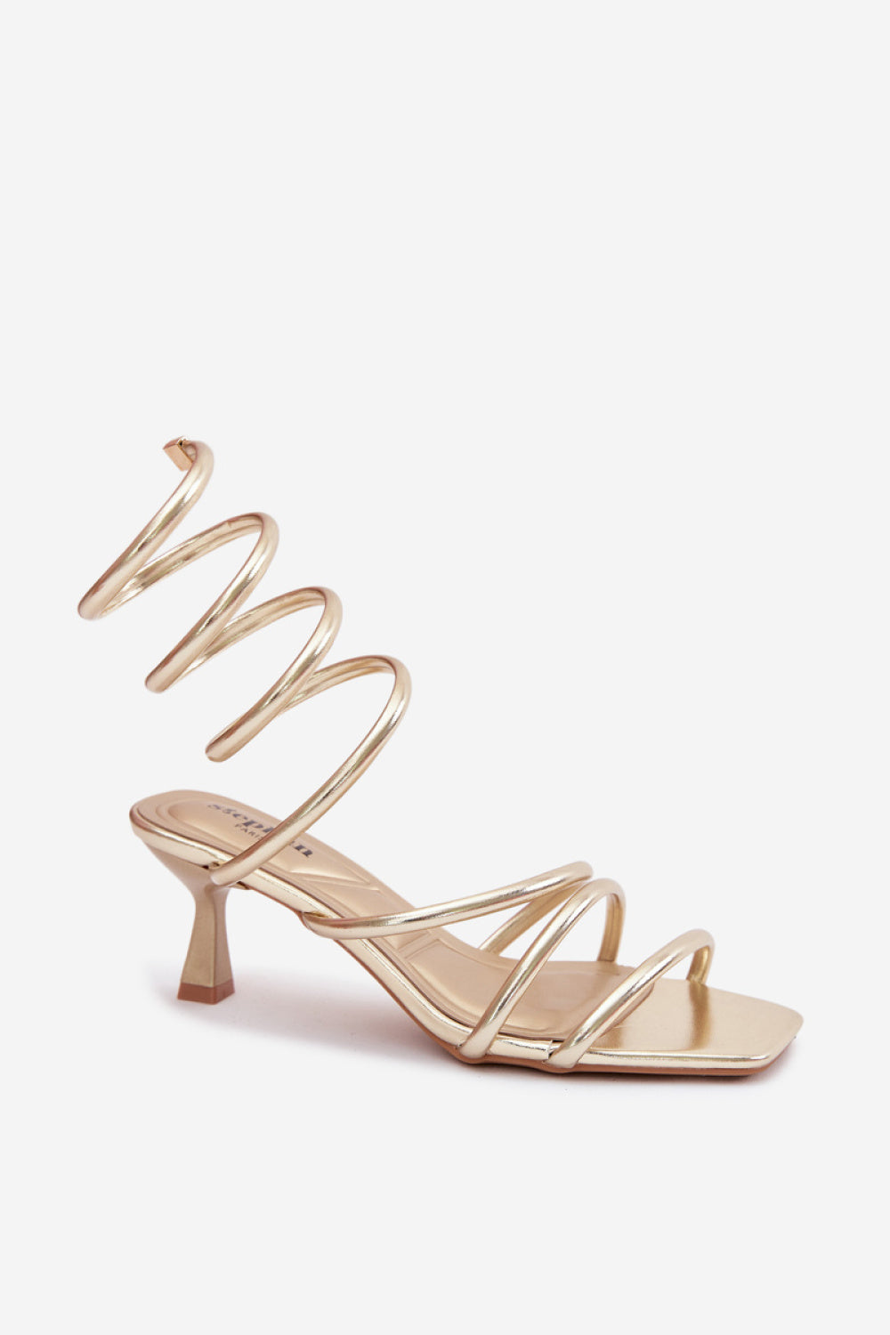 Step In Style Samara Gold Faux Leather Heeled Sandals - view 2