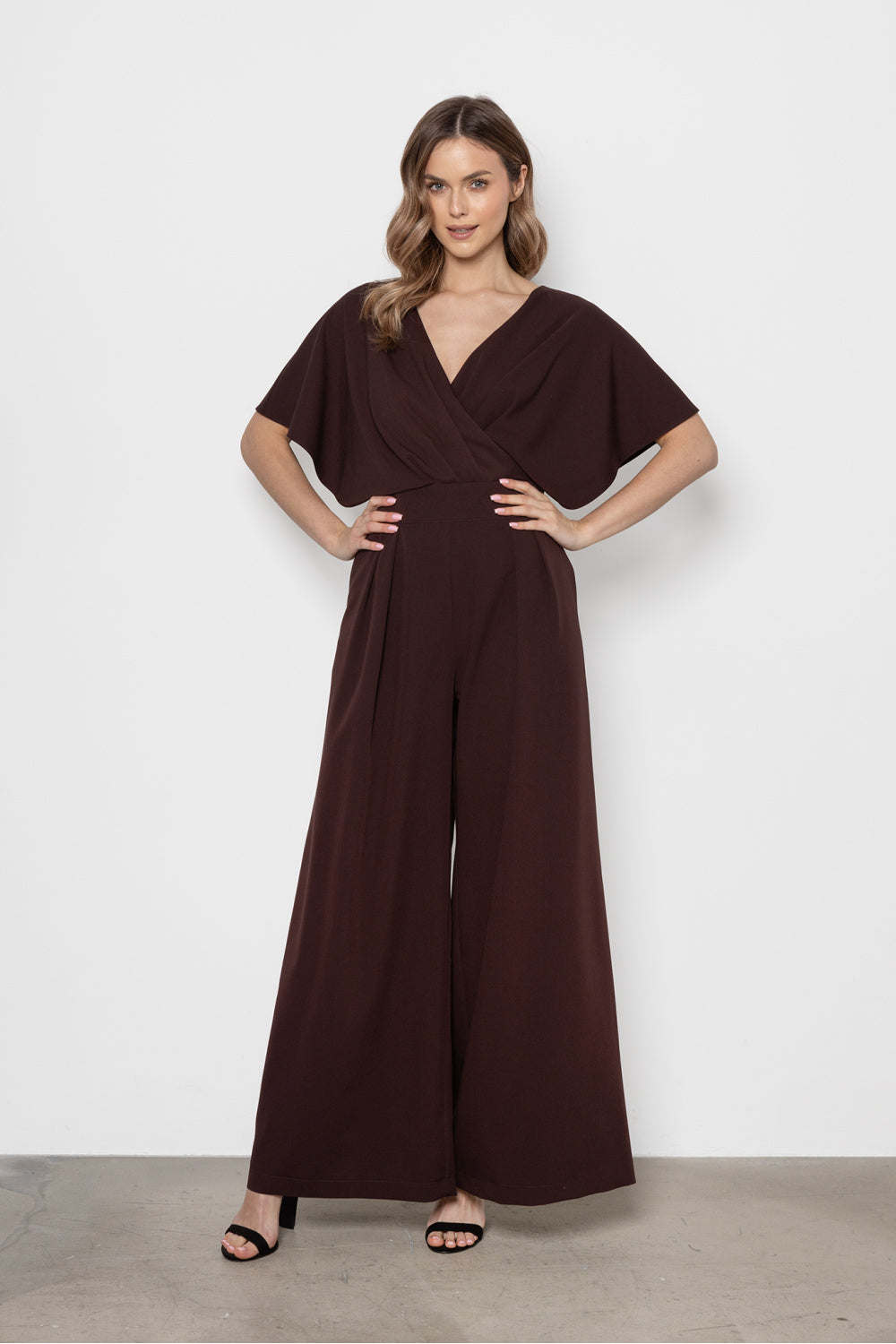 Awama Chocolate Wrap Jumpsuit - view 2