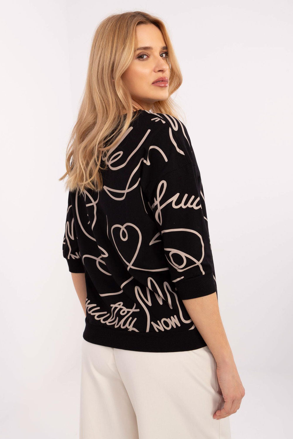 Rue Paris Black Cotton Blouse - view 3