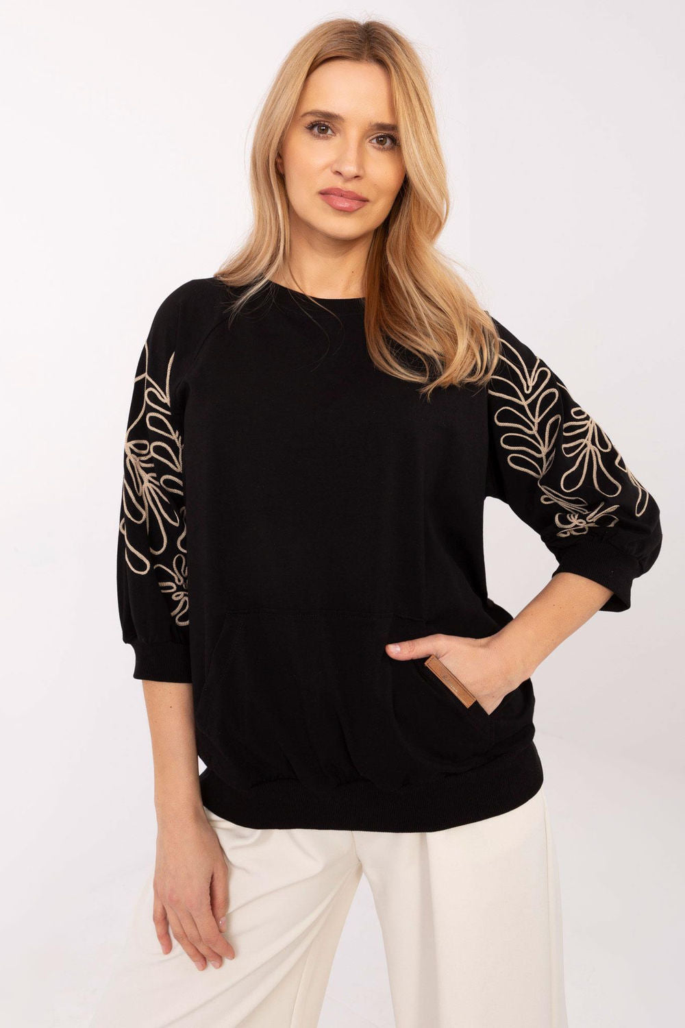 Rue Paris Black Cotton Sweatshirt