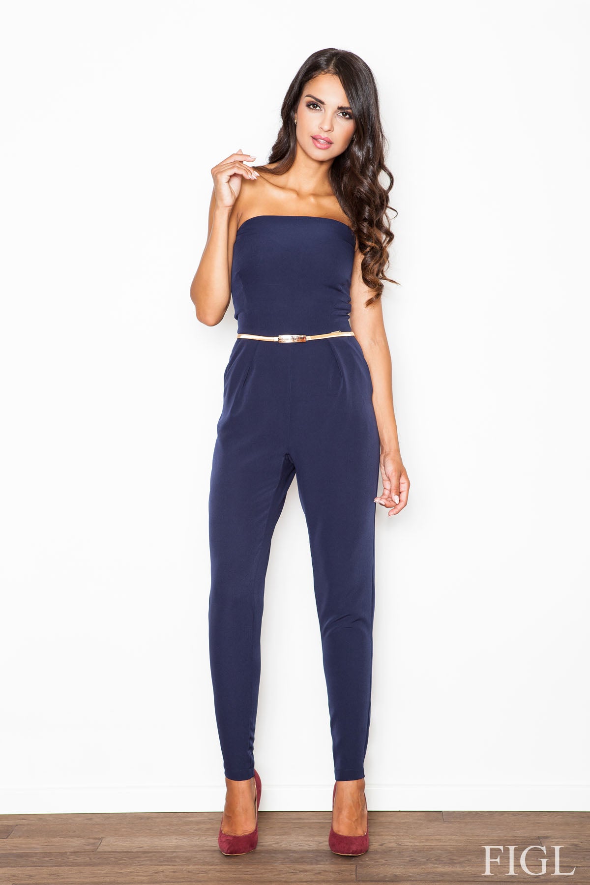 Figl Navy Polyester Jumpsuit