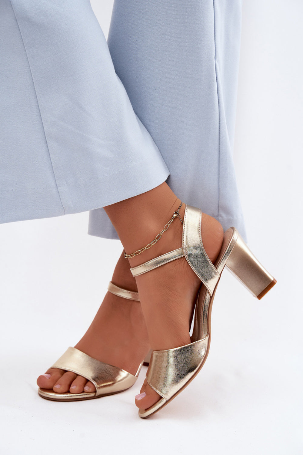 Step In Style Sergio Leone Gold Heeled Sandals - view 3
