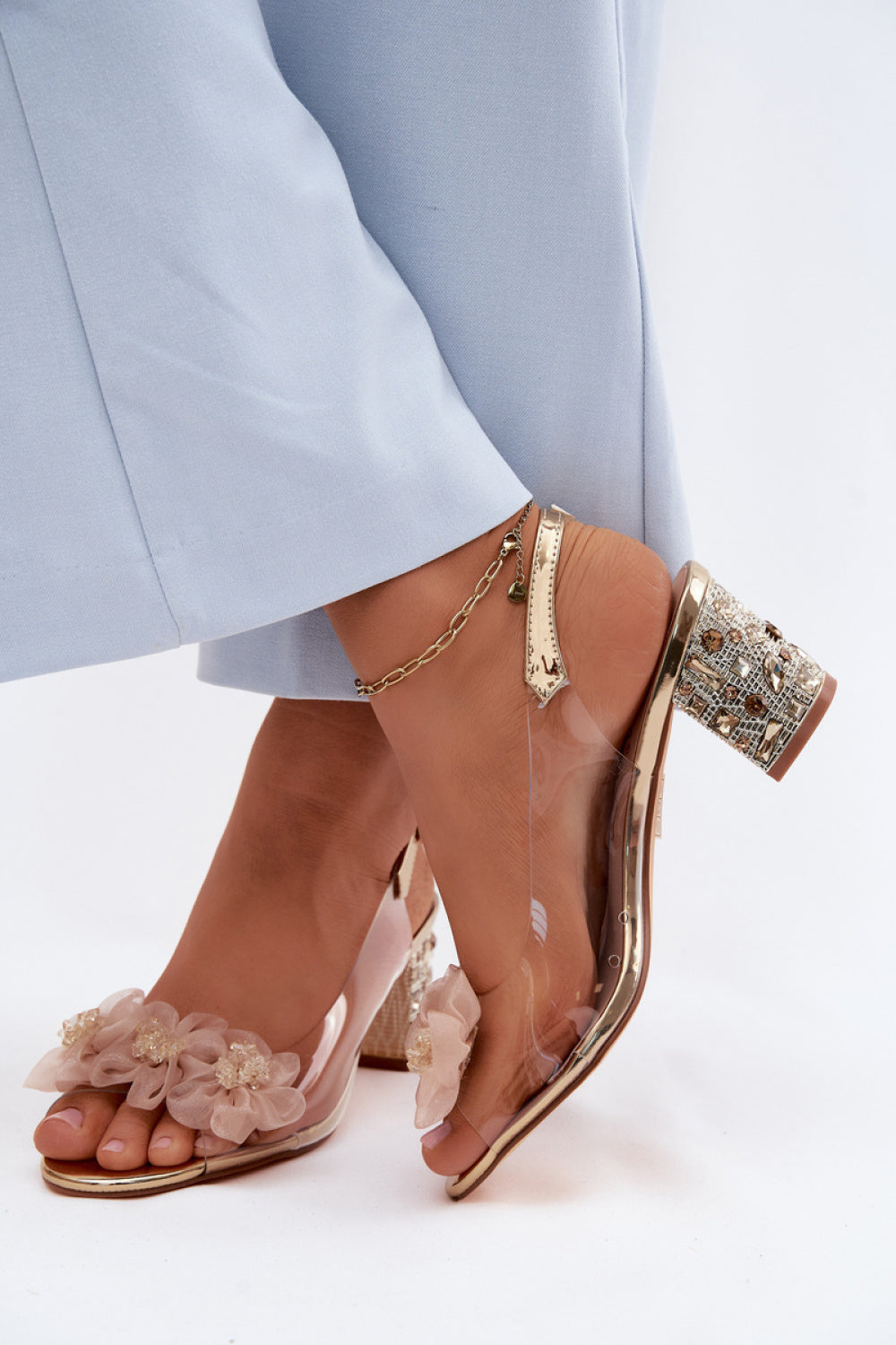 Step In Style Gold Heeled Sandals - view 3