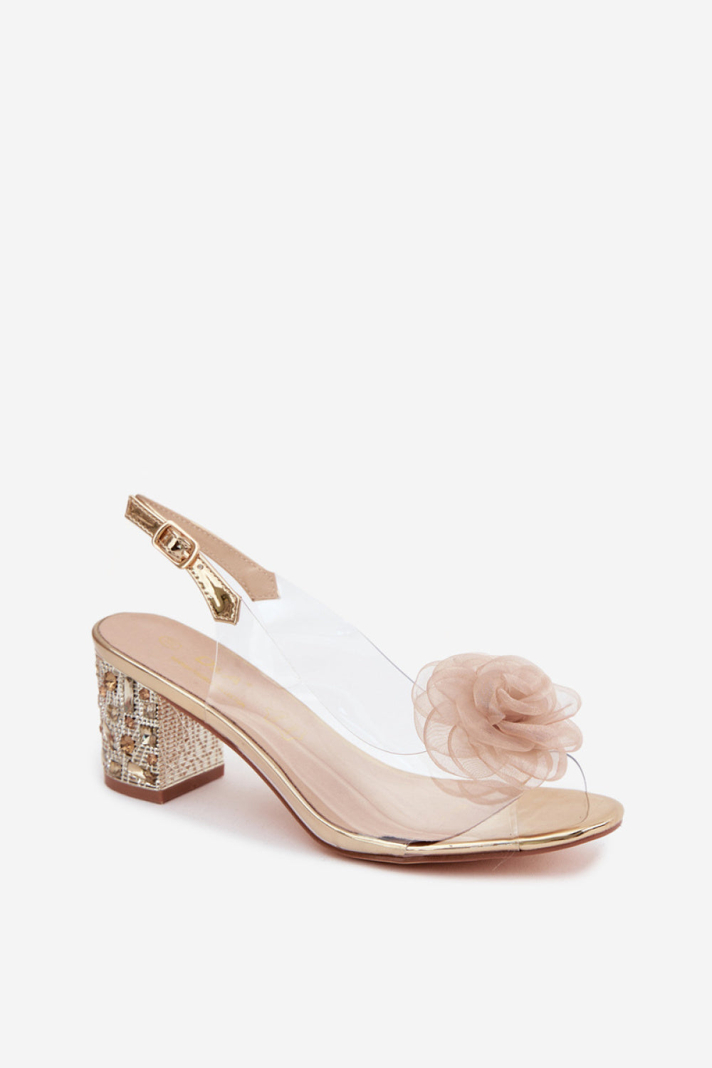 Step In Style Gold Heeled Sandals - view 2