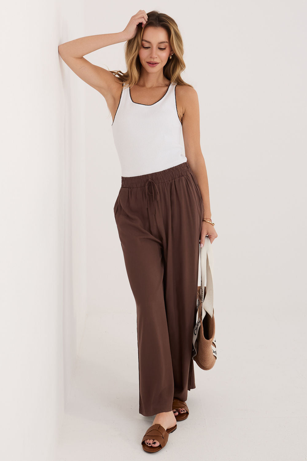 Rue Paris White Cotton Cami Top - view 2