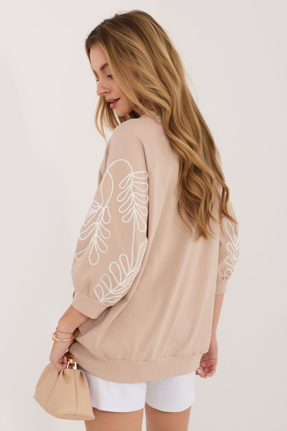 Rue Paris Beige Cotton Sweatshirt - view 3