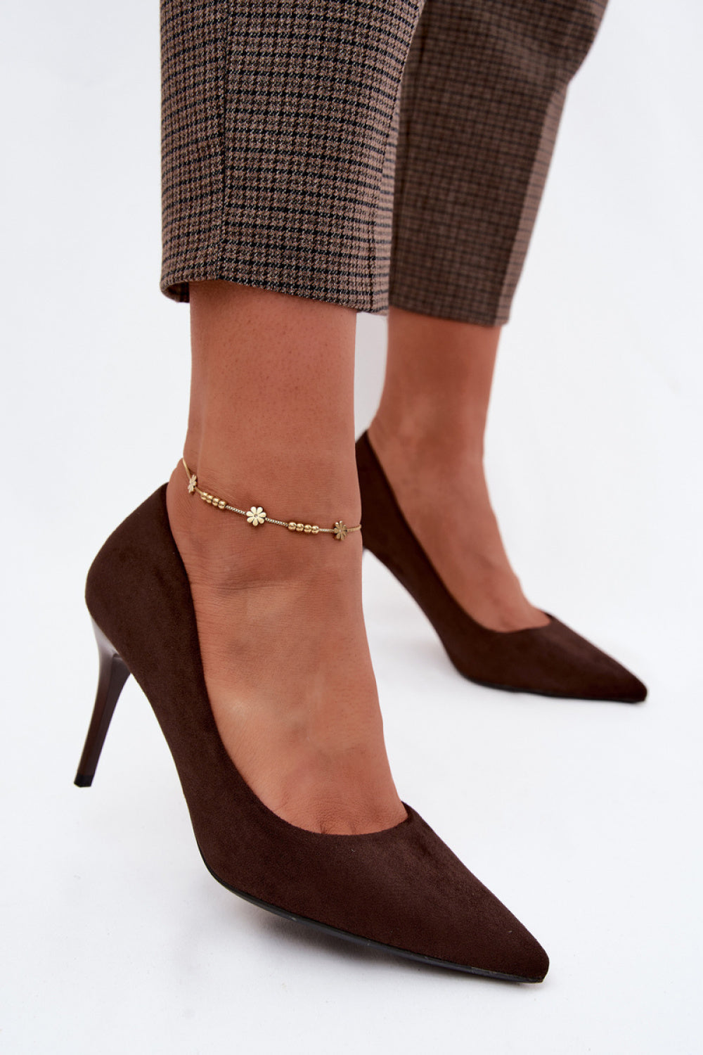 Step In Style Tropessa Chocolate Suede Stiletto High Heels