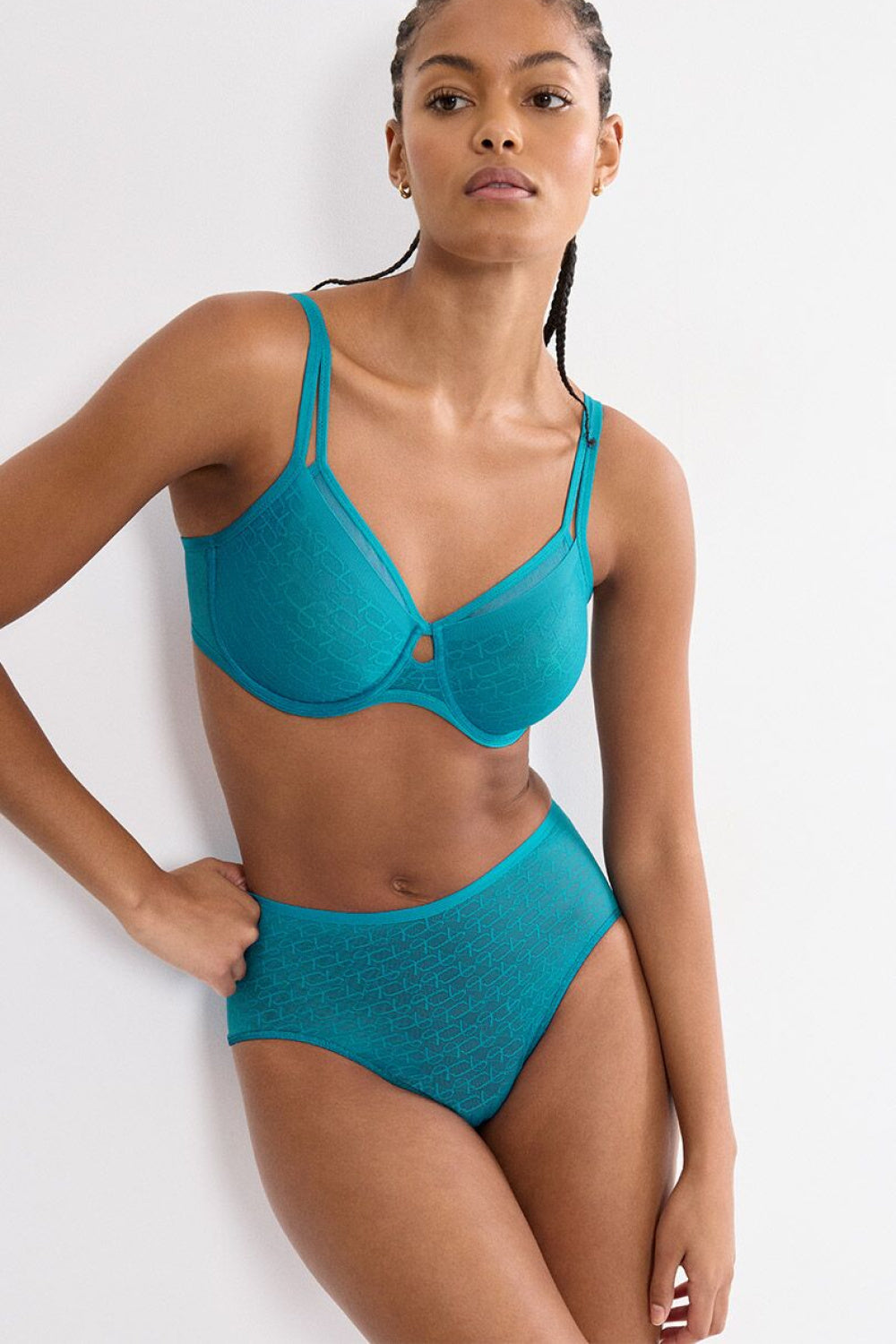 Triumph Signature Sheer Teal Lace High Waisted Knickers - view 2