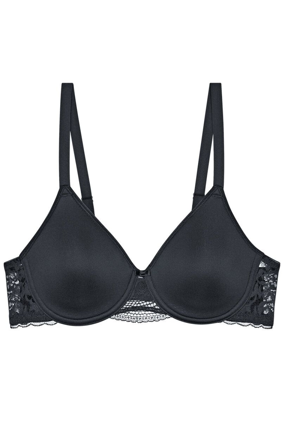 Triumph Modern Lace Cotton Black Lace Underwired Soft Bra - view 4