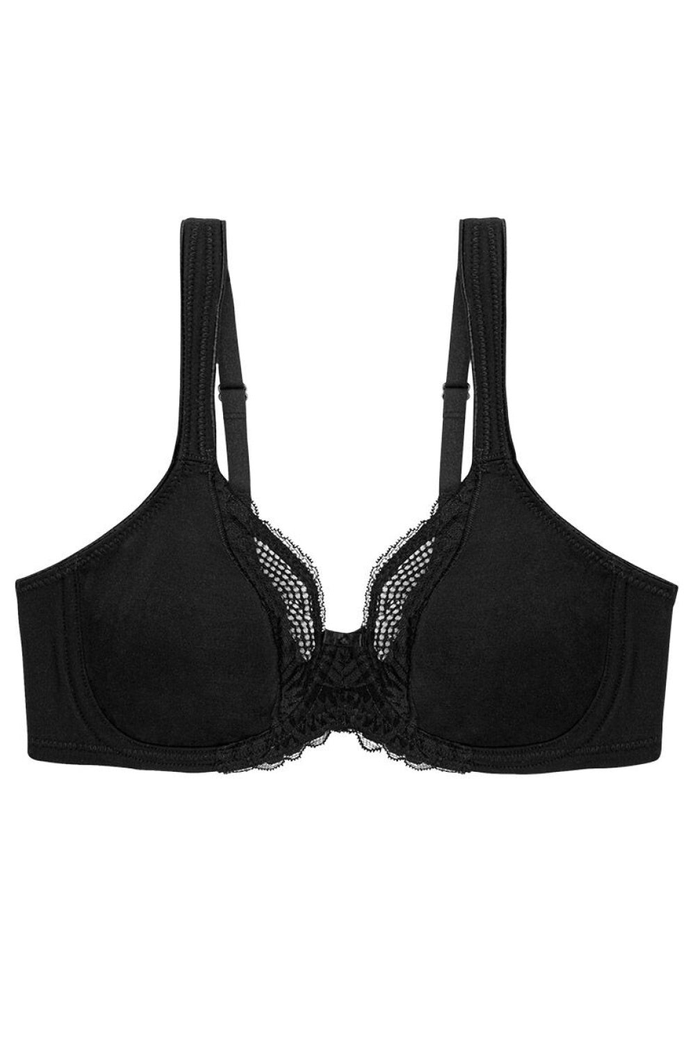 Triumph Modern Lace Cotton Black Lace Underwired Soft Bra - view 4
