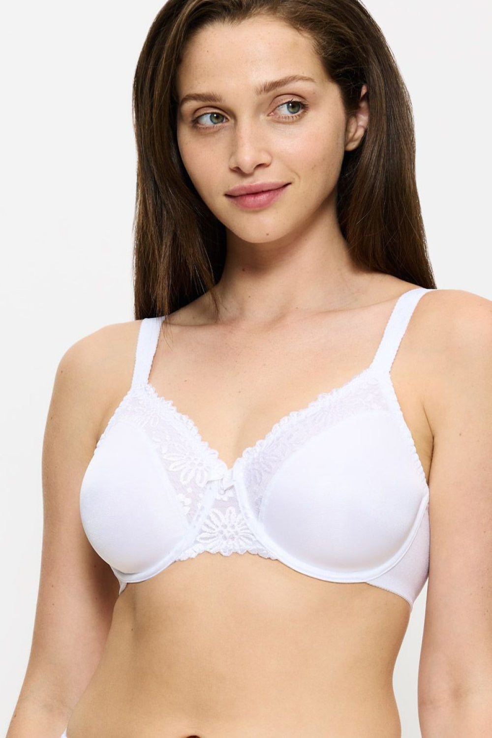 Triumph Minimizer Ladyform White Lace Underwired Soft Bra