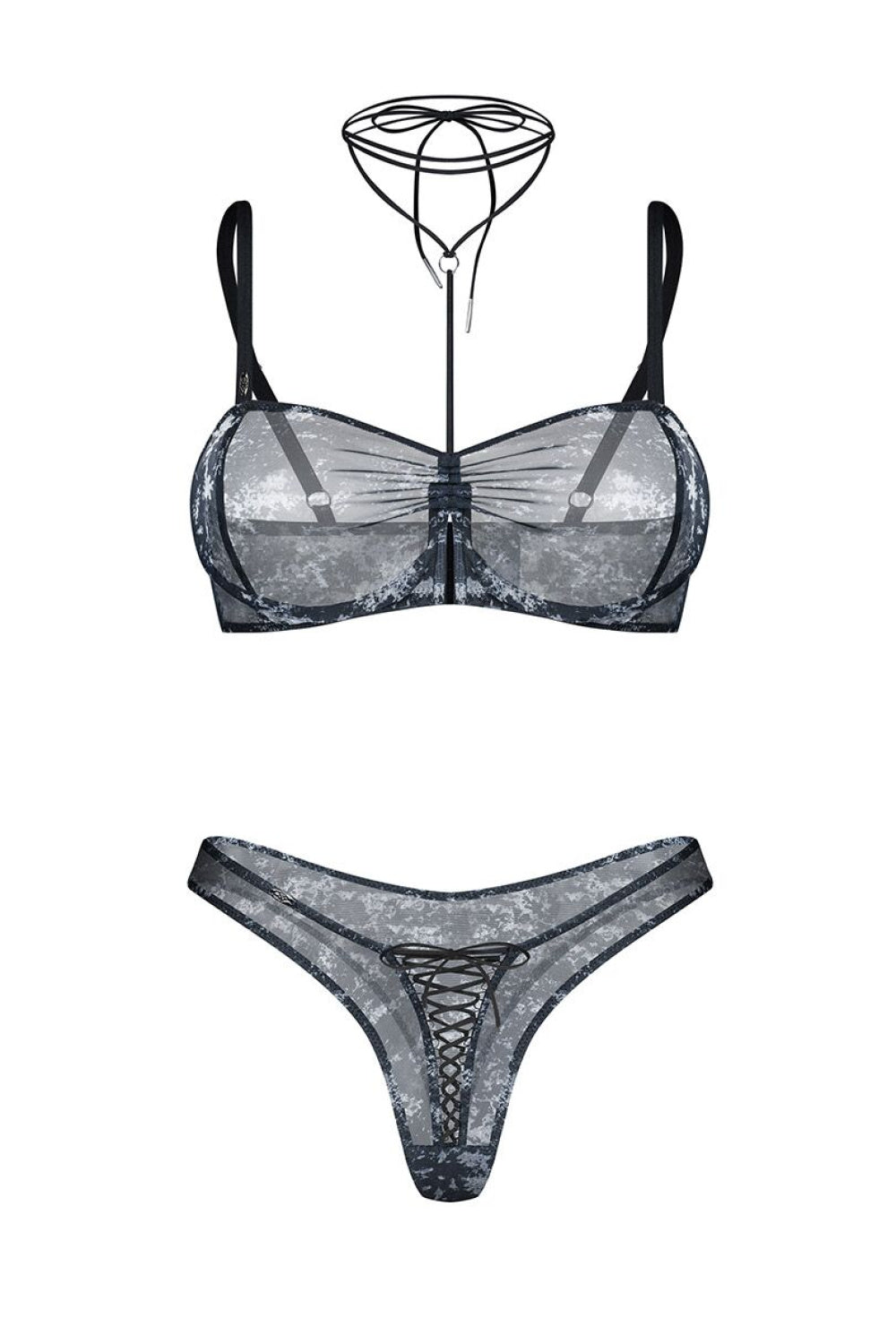 Obsessive Corrosis Black Mesh Sexy Lingerie Set - view 2