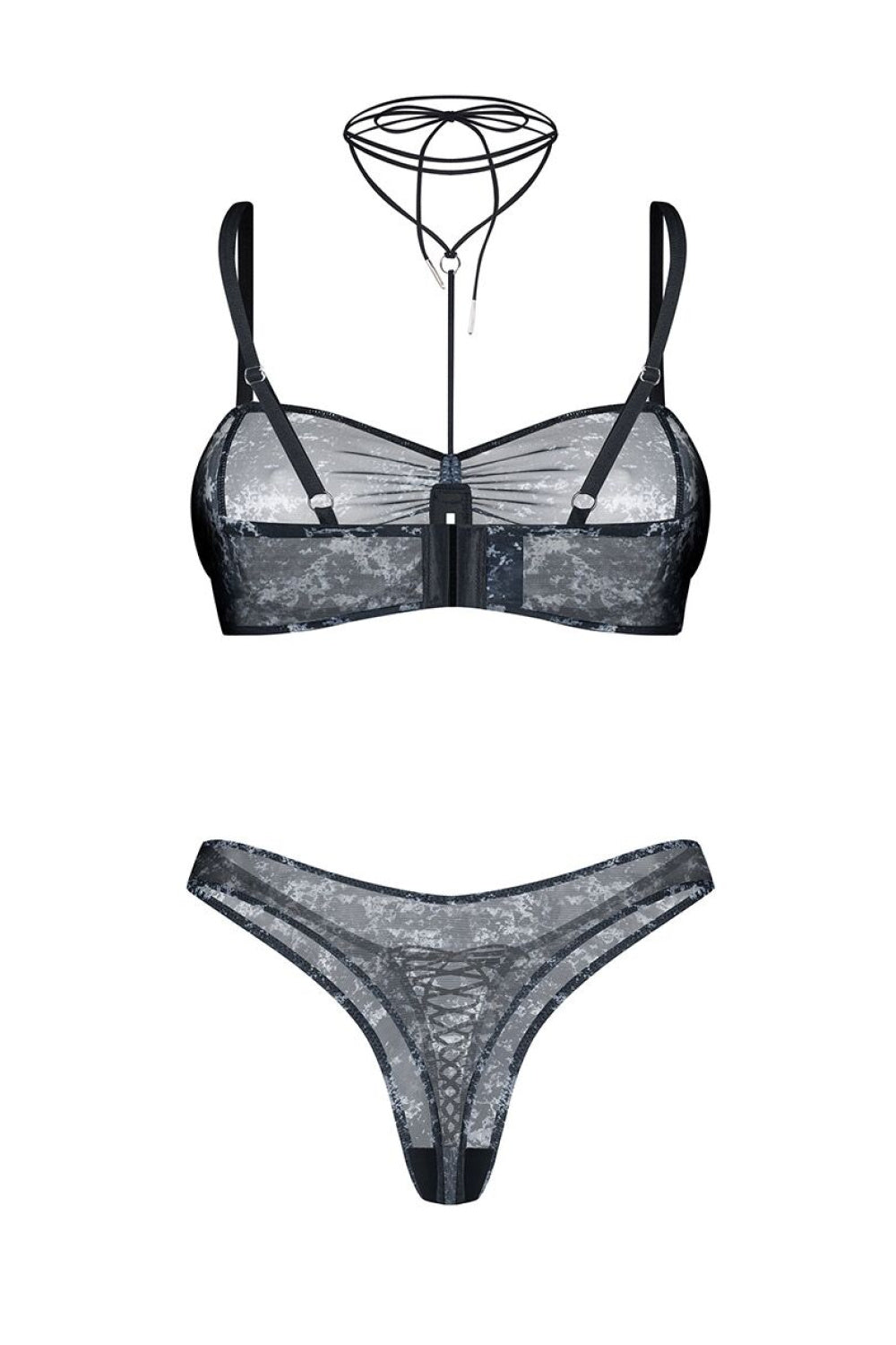 Obsessive Corrosis Black Mesh Sexy Lingerie Set - view 4