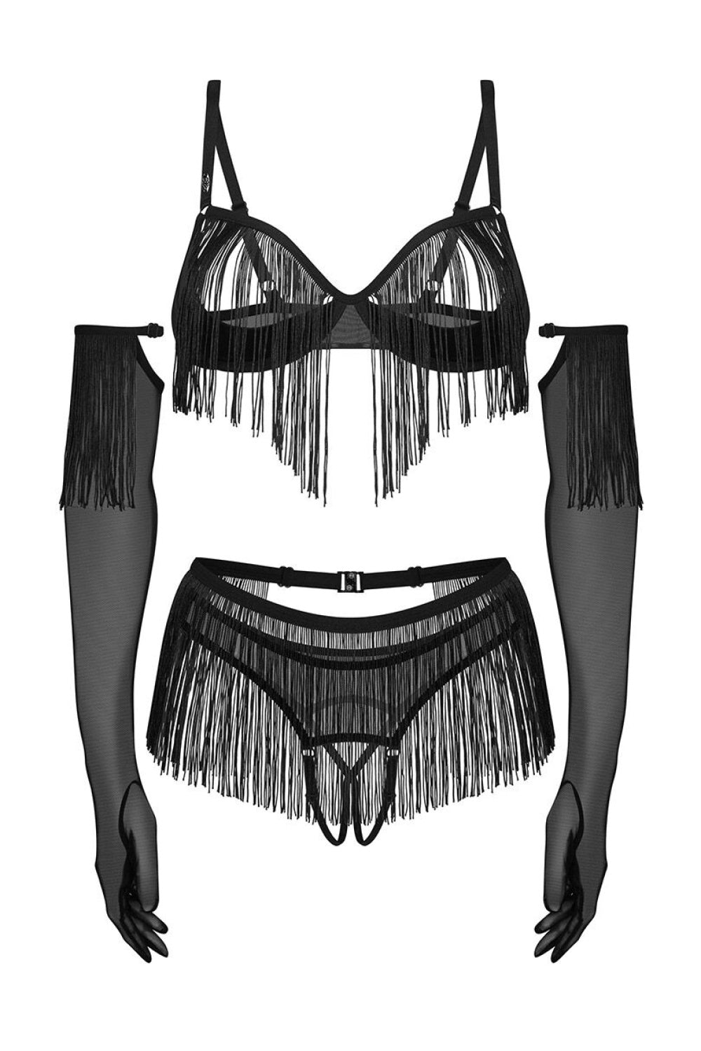 Obsessive Rossay Black Mesh Underwired Sexy Lingerie Set - view 4