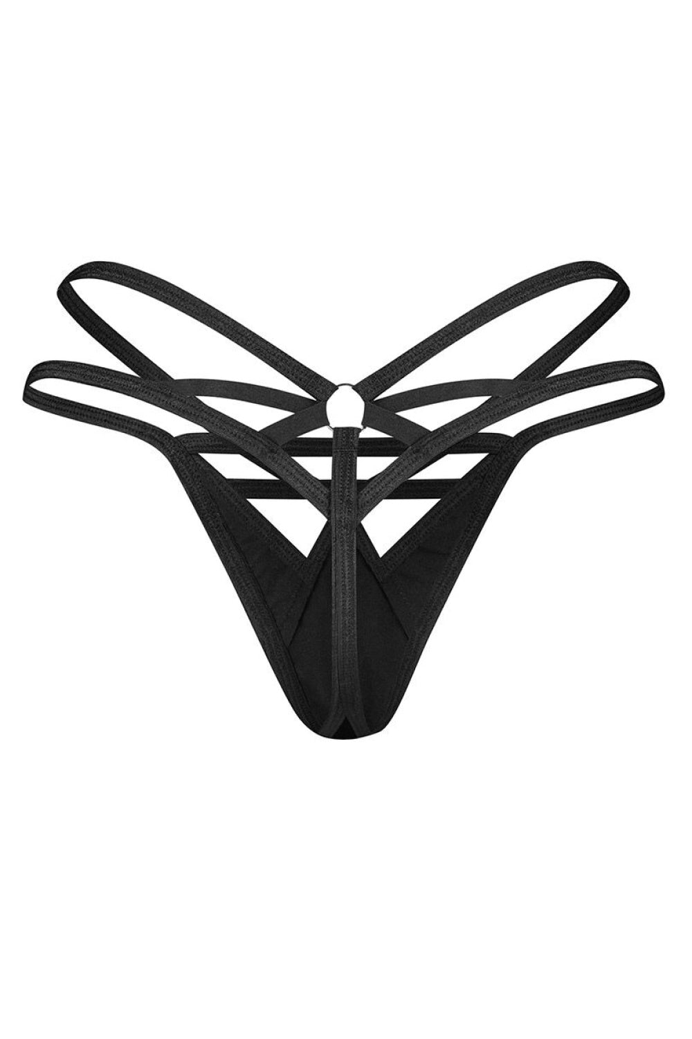Obsessive Keira Lise Black Leather Look Thong - view 4