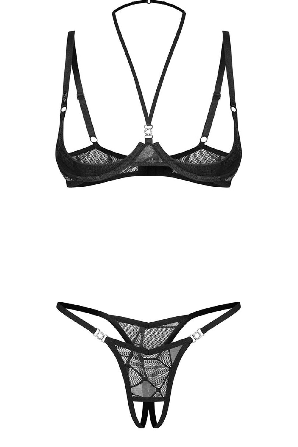 Obsessive Olianna Fiszbiny Black Balcony Underwired Sexy Lingerie Set - view 3