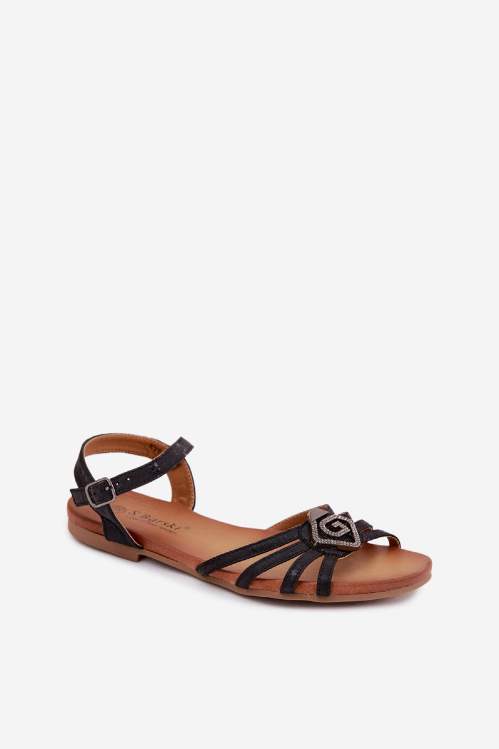 Step In Style Black Flat Sandals - view 2