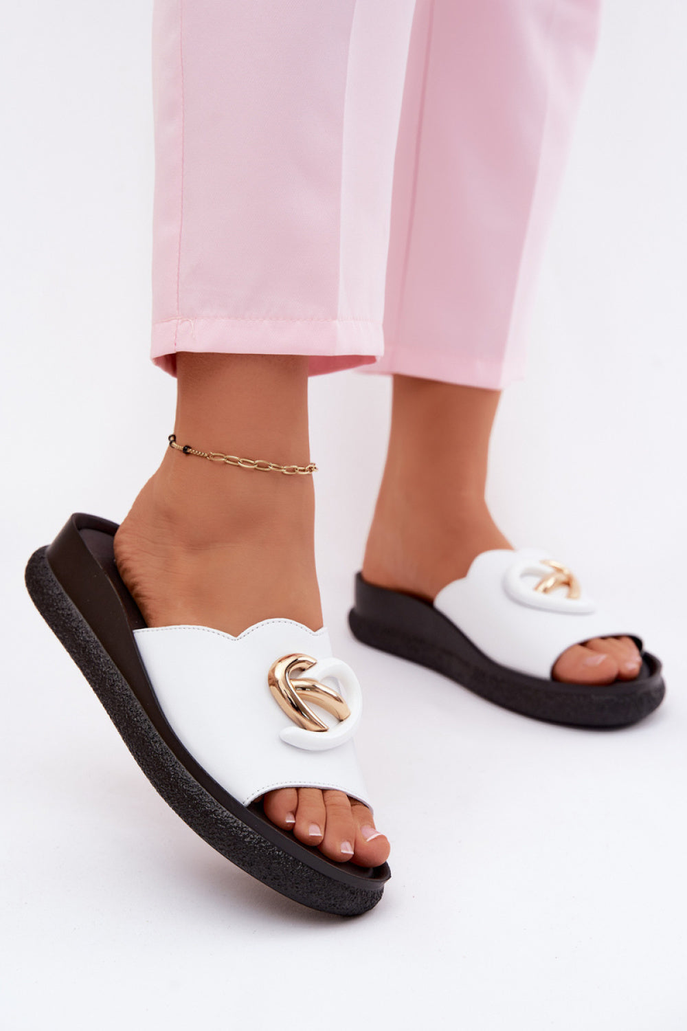 Step In Style White Wedge Sandals