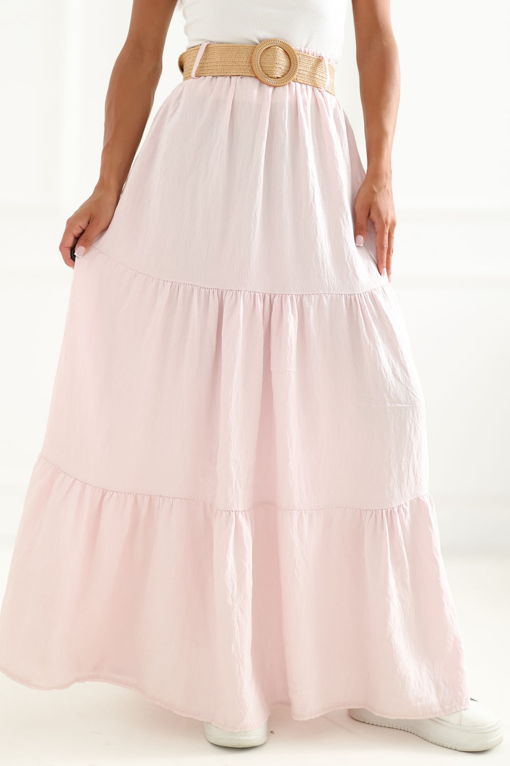 Italy Moda Light Pink Maxi Skirt