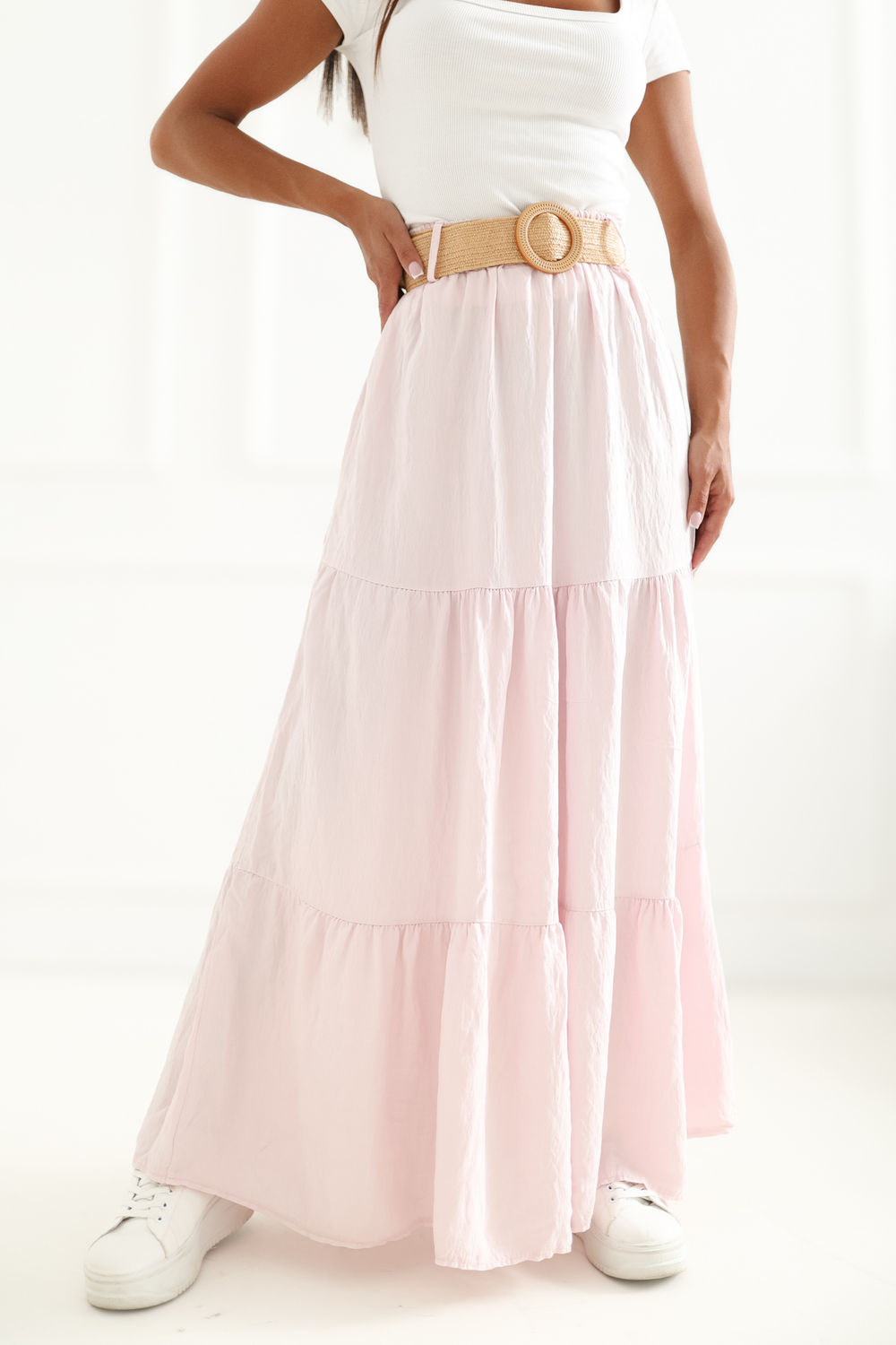 Italy Moda Light Pink Maxi Skirt - view 2