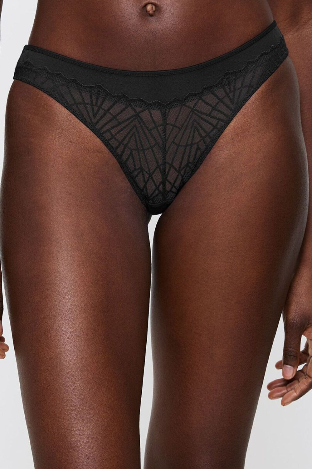 Triumph Black Polyamide Lace Brazilian Knickers