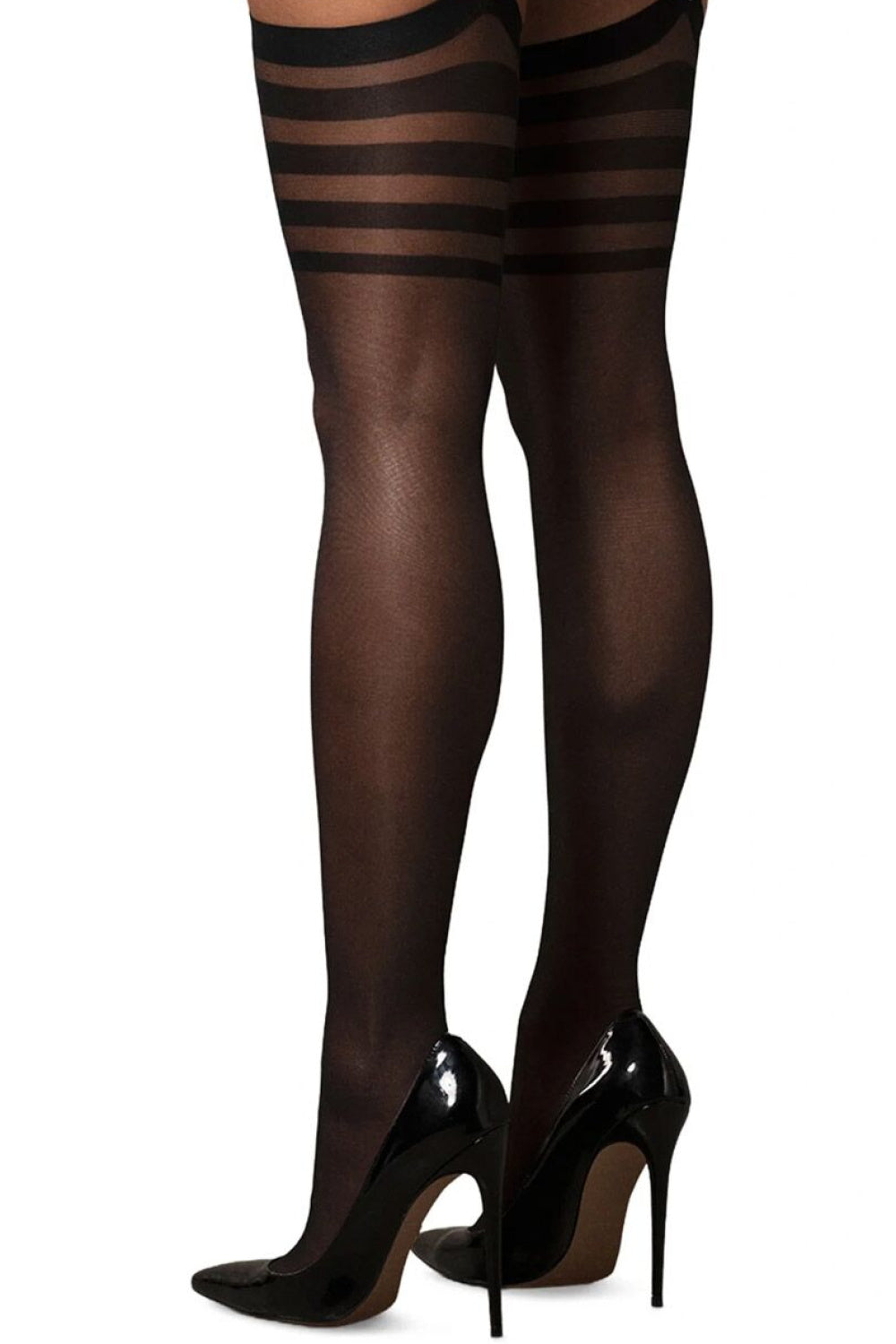 Obsessive Lune Bellis Black Lace Suspender Stockings - view 3