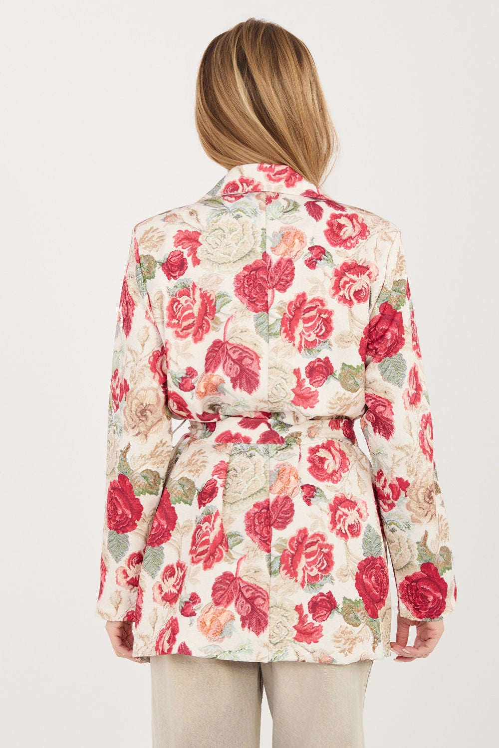 Italy Moda Red Floral Jacket - view 3