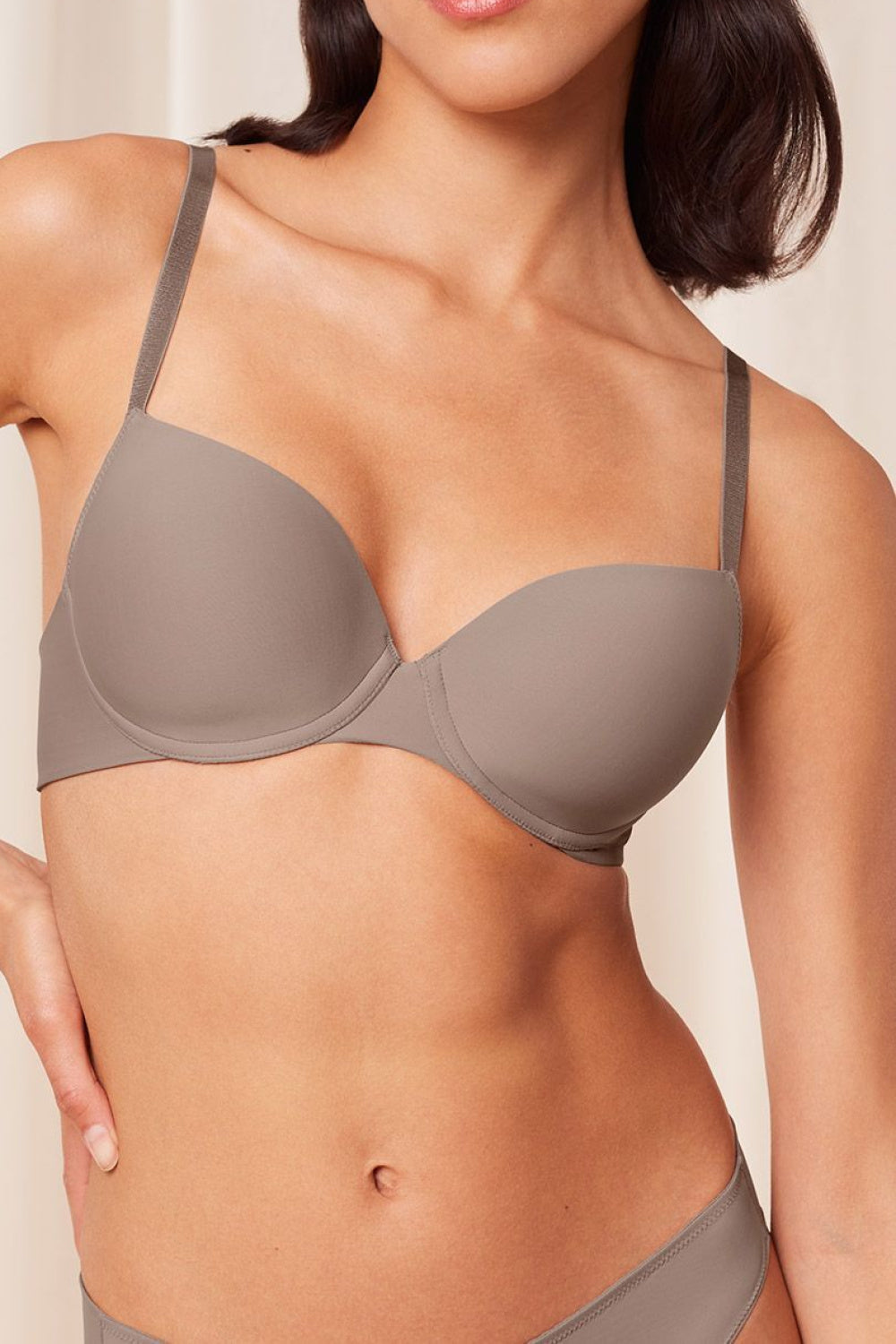Triumph Pure Micro Coffee Polyester Underwired Padded Bra