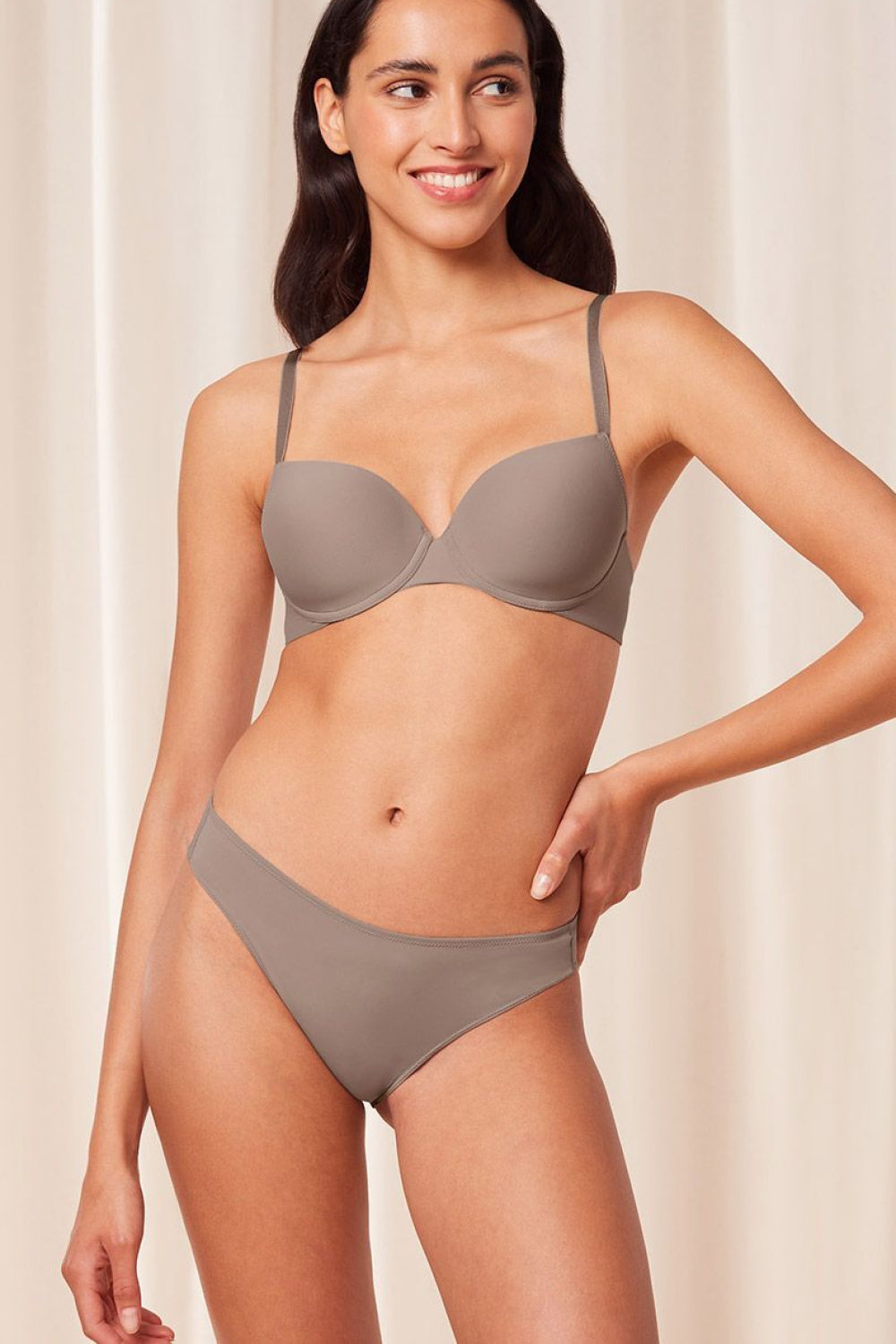 Triumph Pure Micro Coffee Polyester Underwired Padded Bra - view 5
