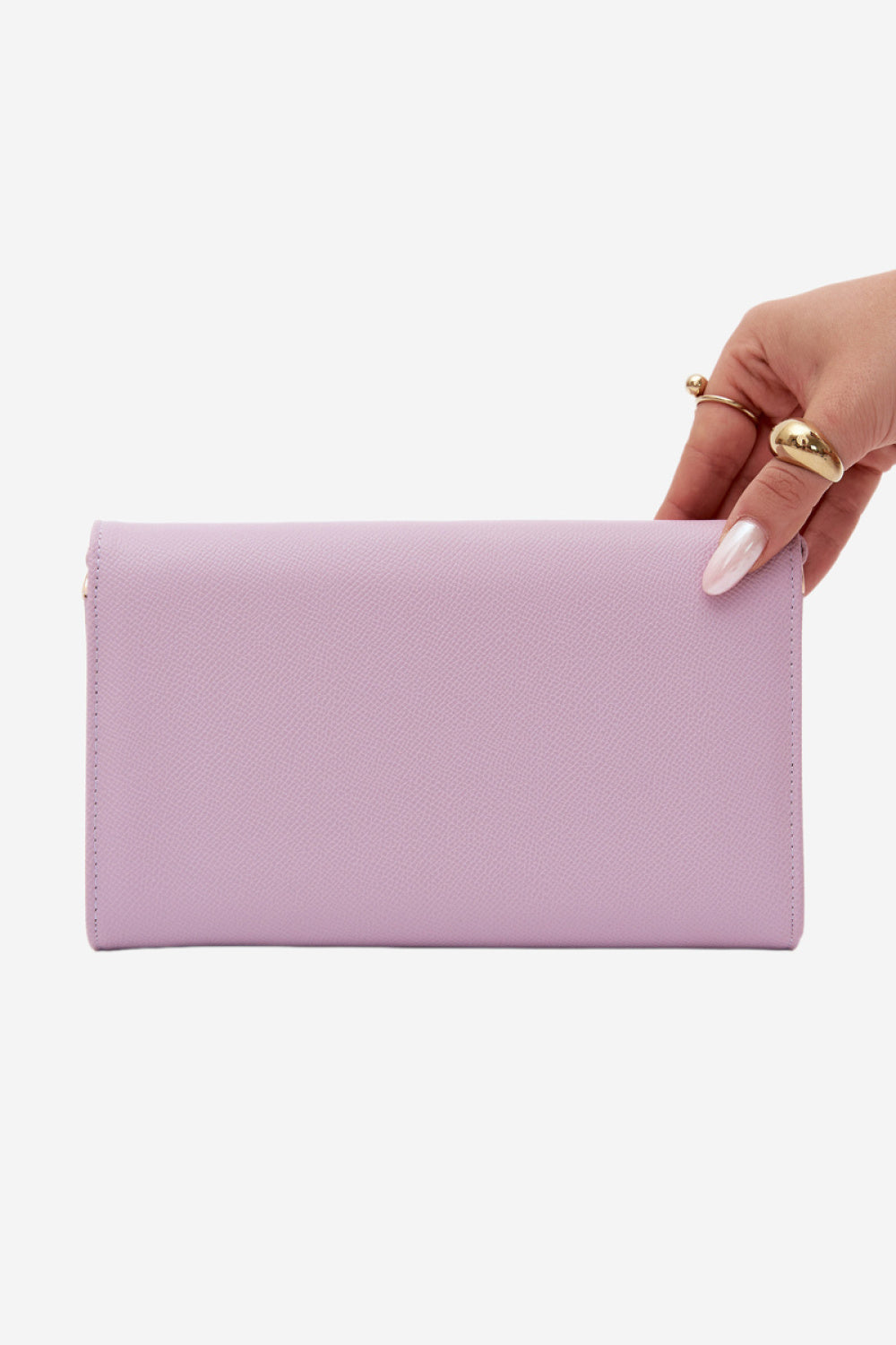 Step In Style Pauline Violet Faux Leather Envelope Clutch Bag - view 3