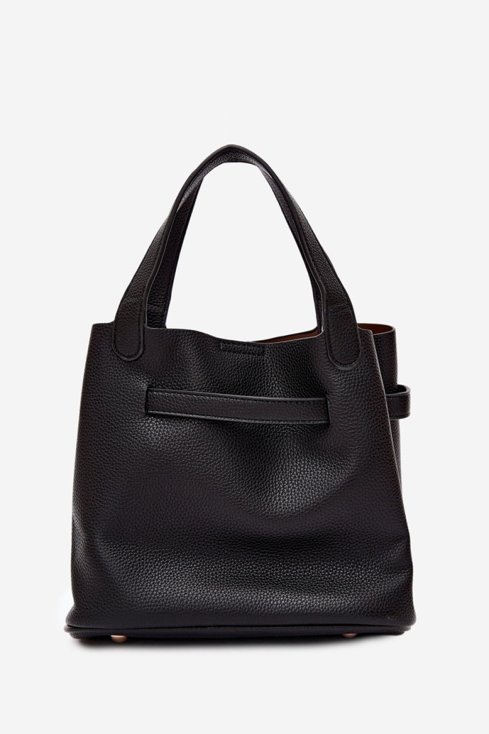 Step In Style Crumble Black Faux Leather Handbag - view 3