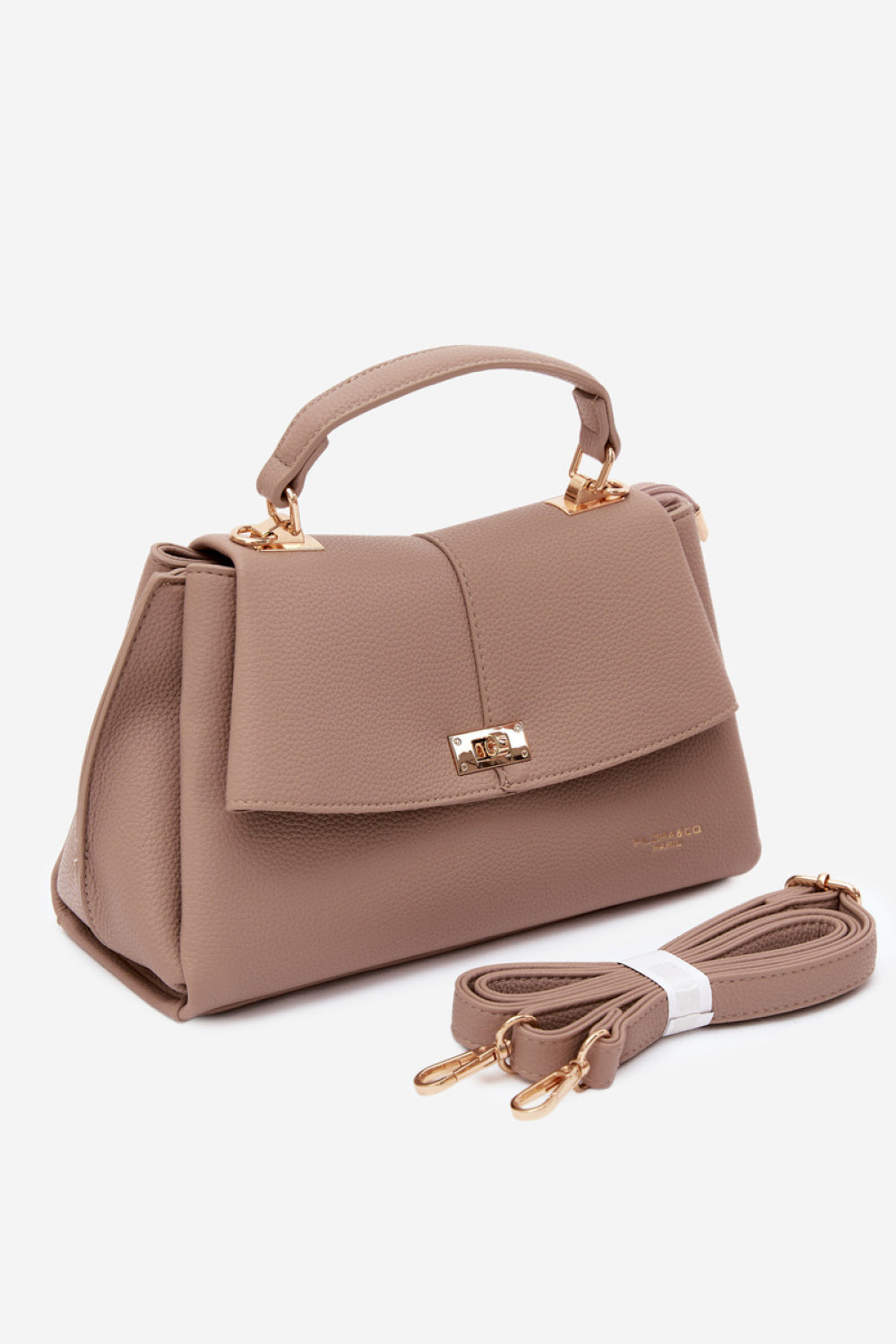 Step In Style Sybella Beige Faux Leather Handbag