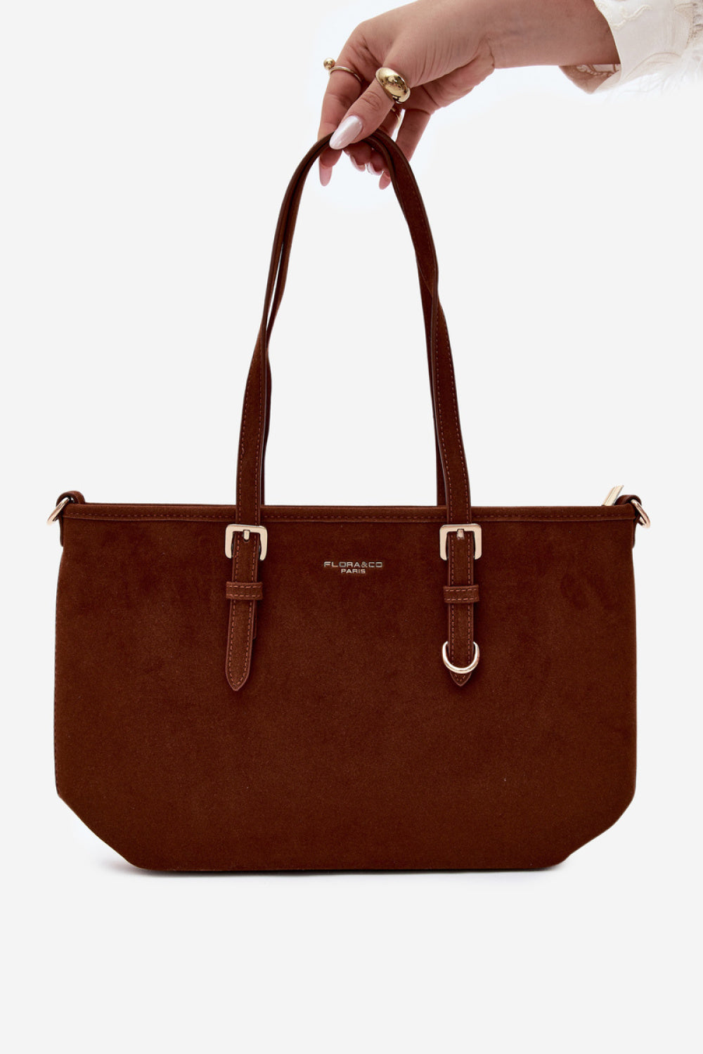 Step In Style Araminta Camel Faux Suede Handbag