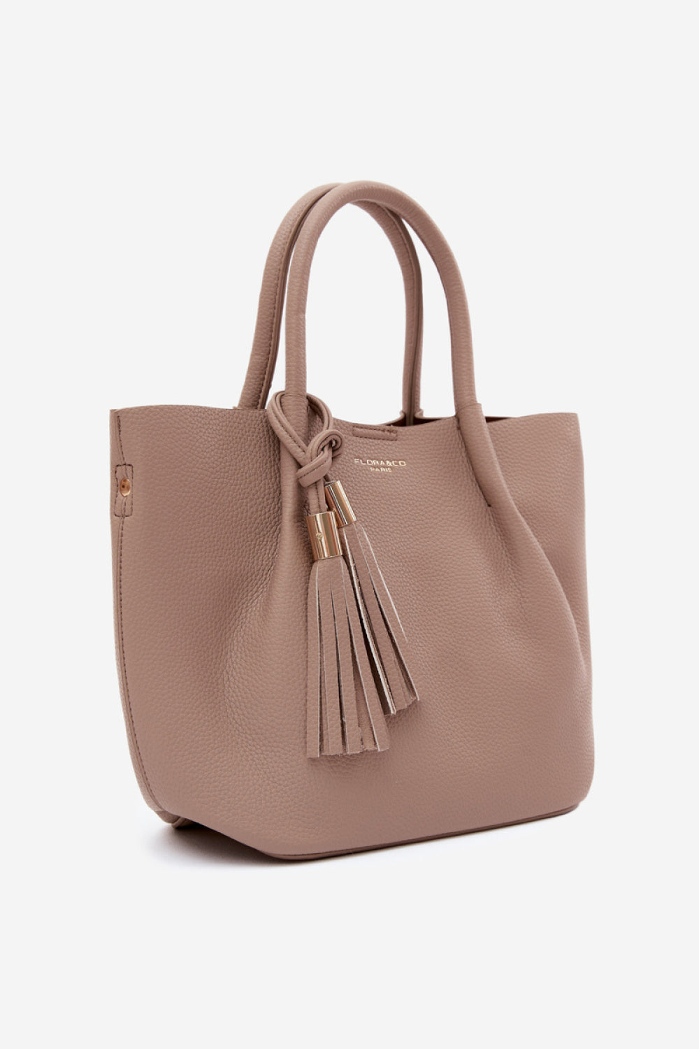Step In Style Fleece Beige Faux Leather Handbag - view 2