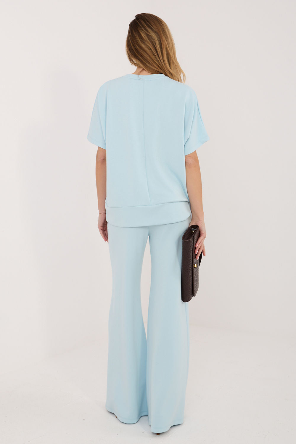 Relevance Light Blue Wide Leg Short Sleeve Co-Ord Set - view 3