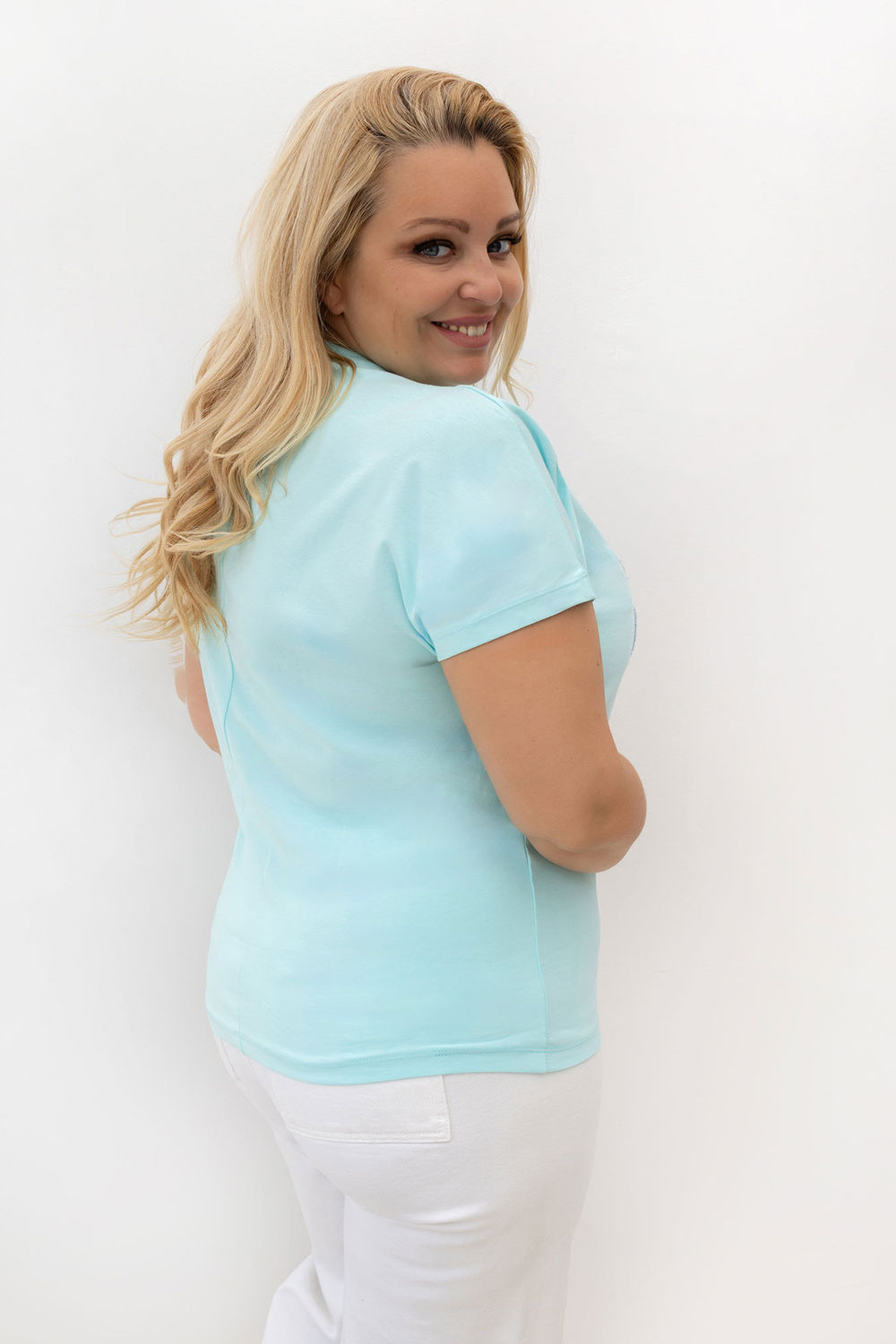 Relevance Mint Floral Short Sleeve Plus Size T-Shirt - view 3