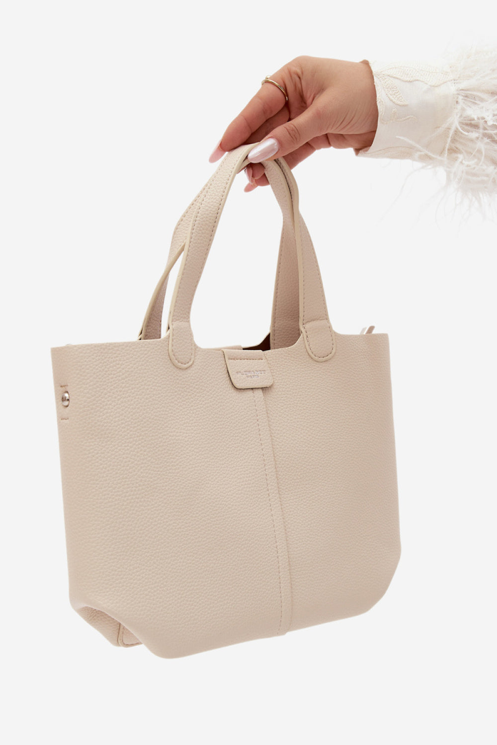 Step In Style Blaire Ecru Faux Leather Handbag - view 2