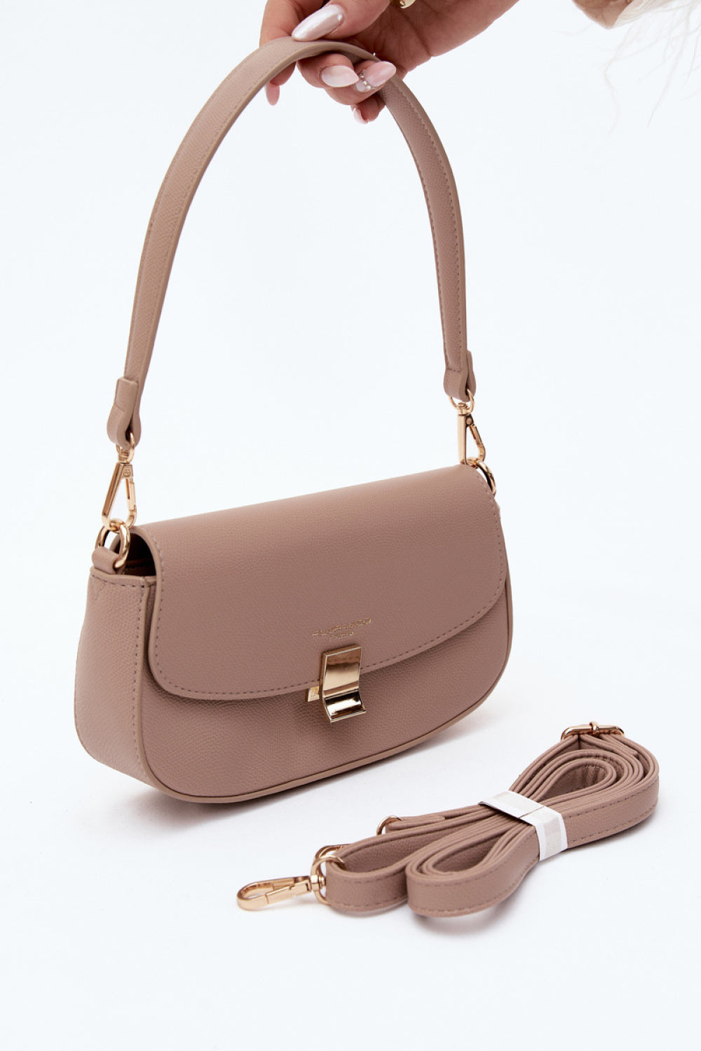 Step In Style Acacia Beige Faux Leather Handbag