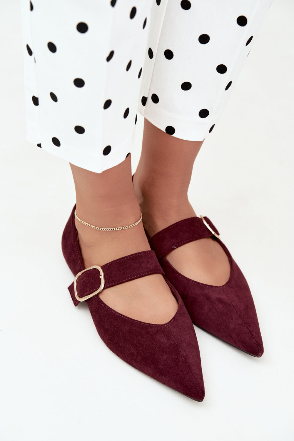 Step In Style Melby Burgundy Faux Suede Ballet Flats - view 3