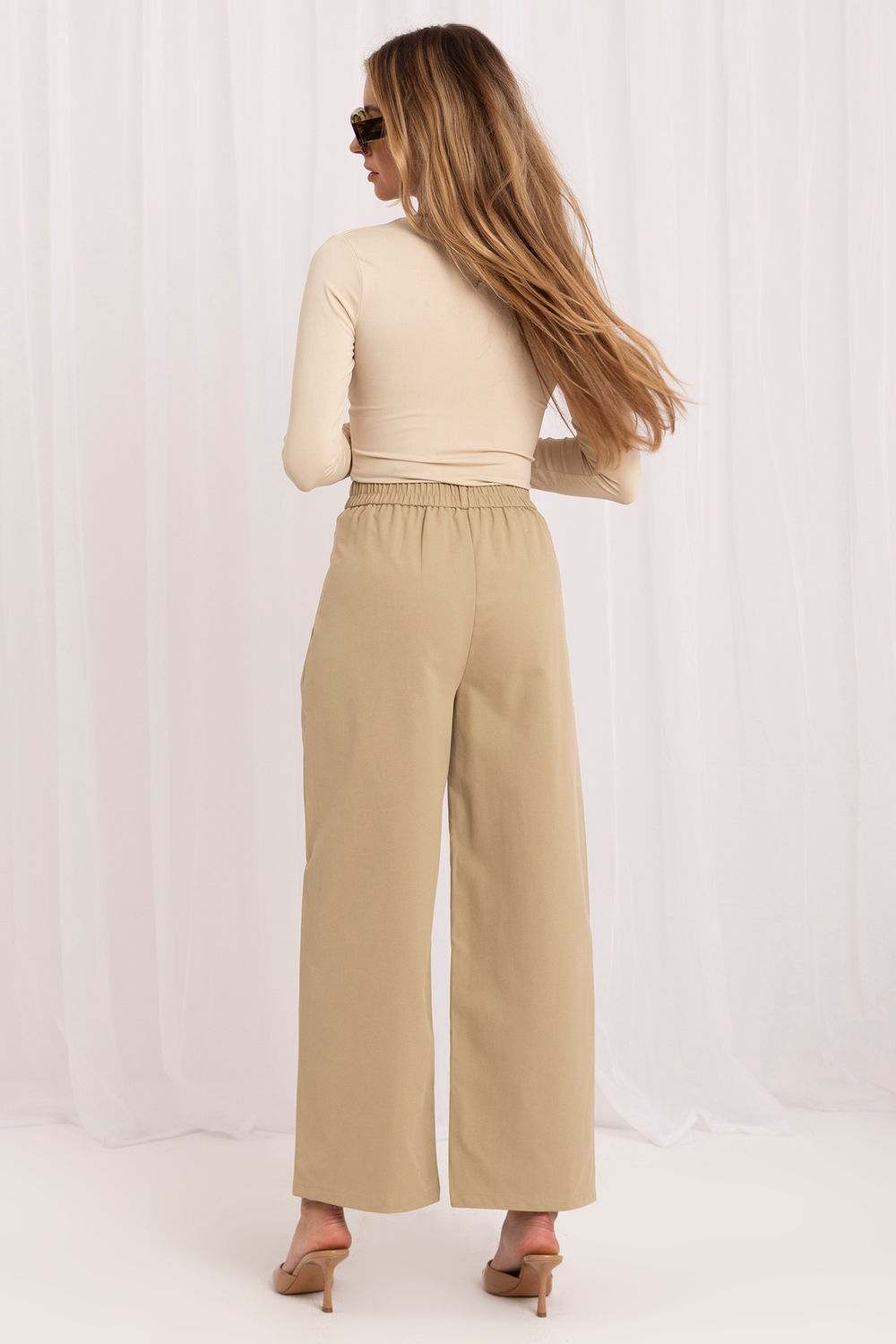 Italy Moda Beige Bodycon High Waisted Culottes - view 3