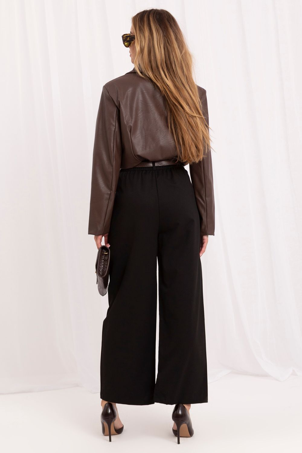 Italy Moda Black Bodycon High Waisted Culottes - view 3