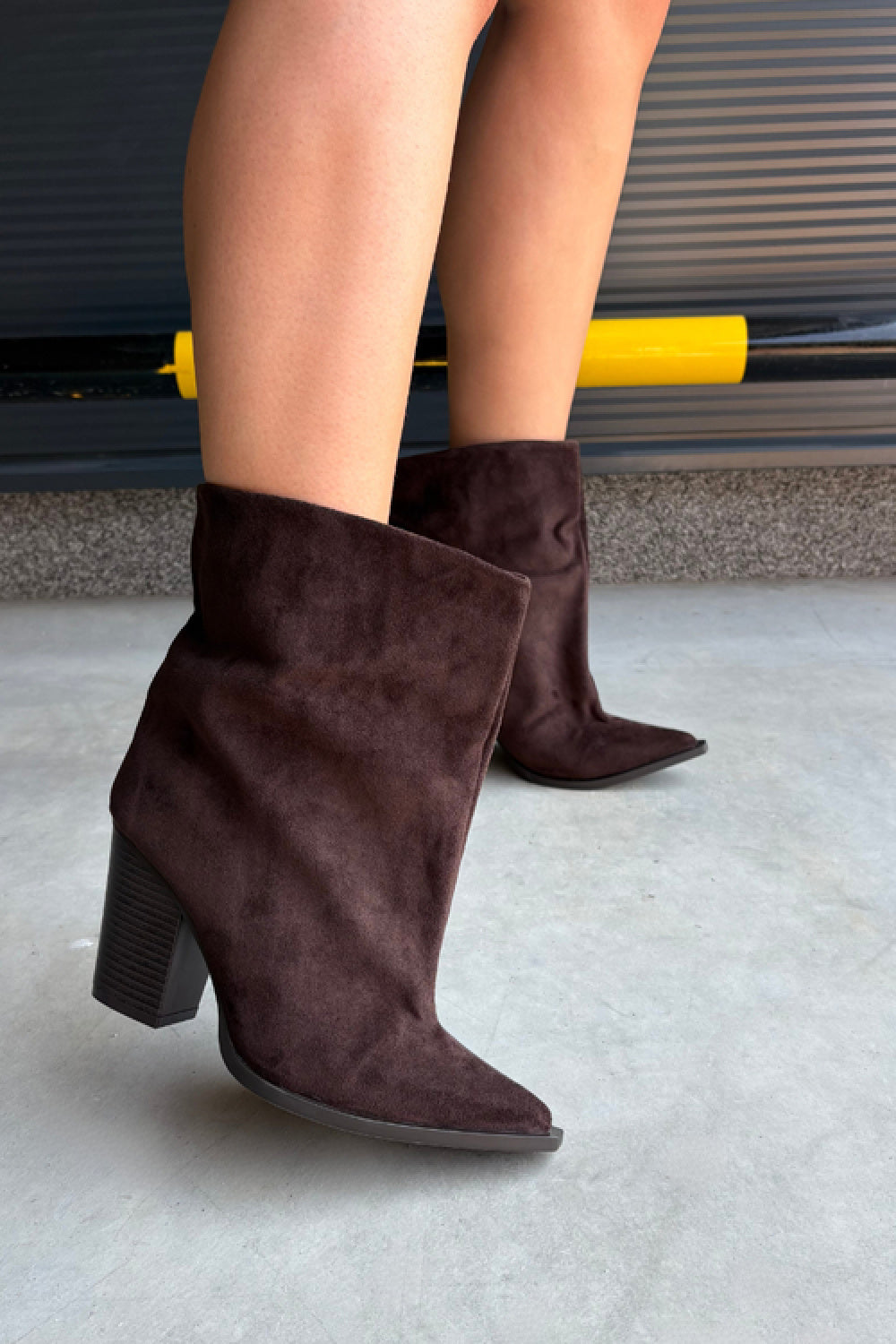 Step In Style Hileta Chocolate Block Heel Heeled Ankle Boots