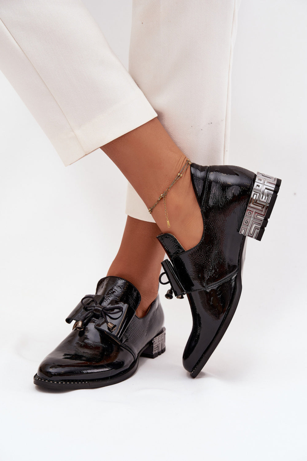 Step In Style Zazoo Black Leather Heeled Shoes - view 3