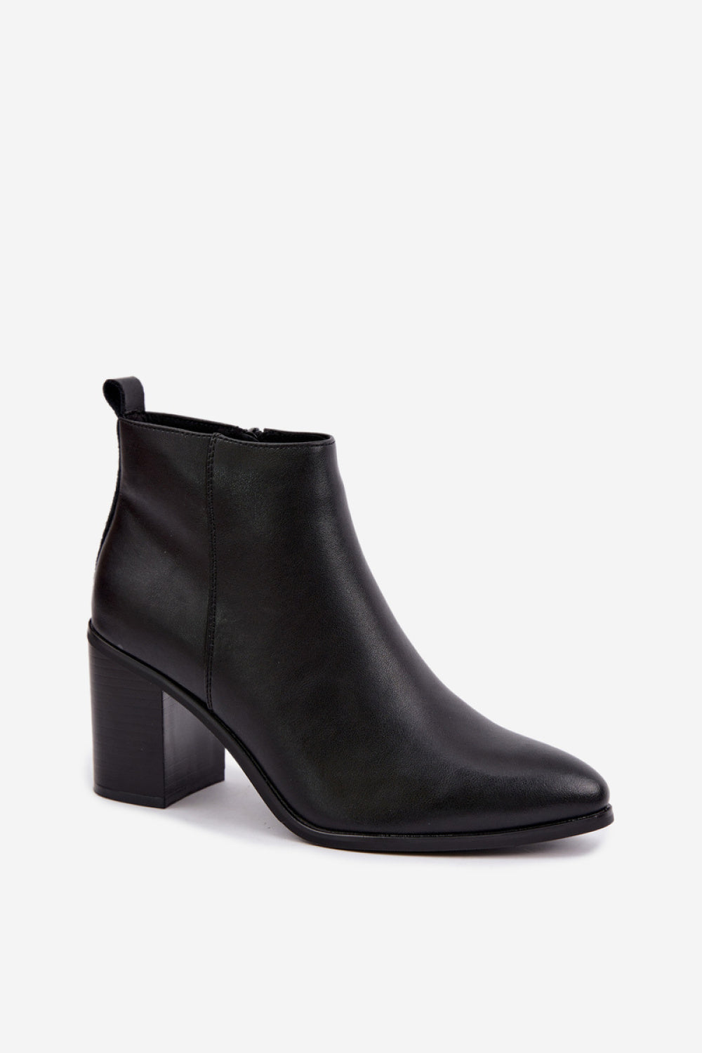 Step In Style Sergio Leone Black Leather Block Heel Heeled Ankle Boots - view 2