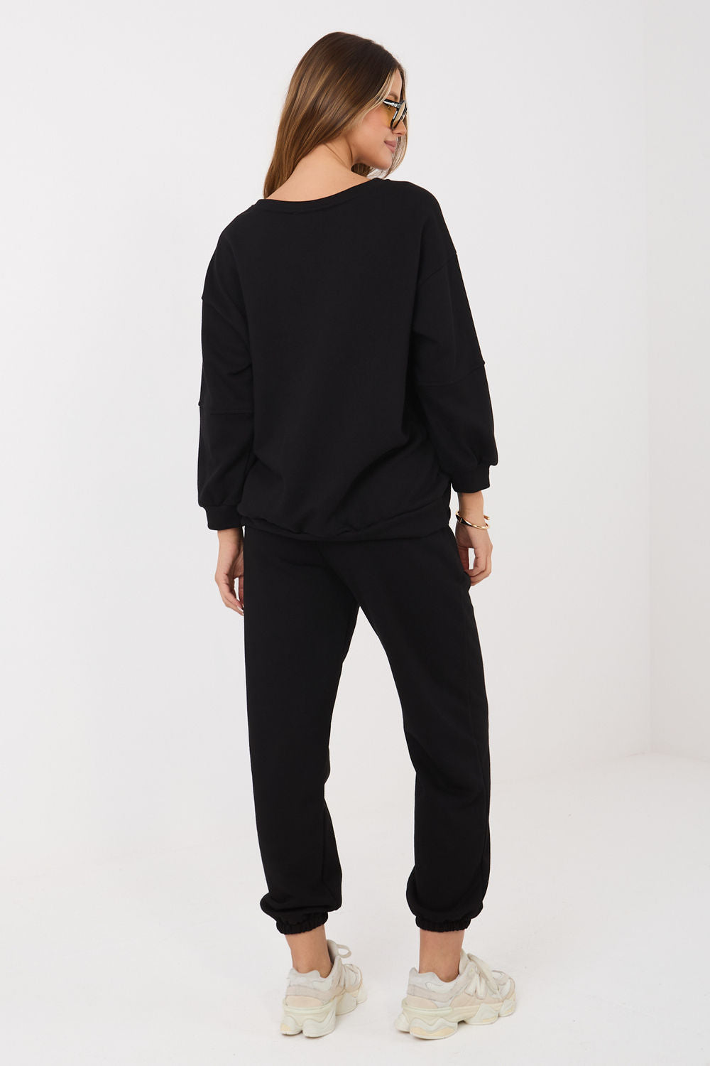 Rue Paris Black Long Sleeve Cotton Co-Ord Set - view 3
