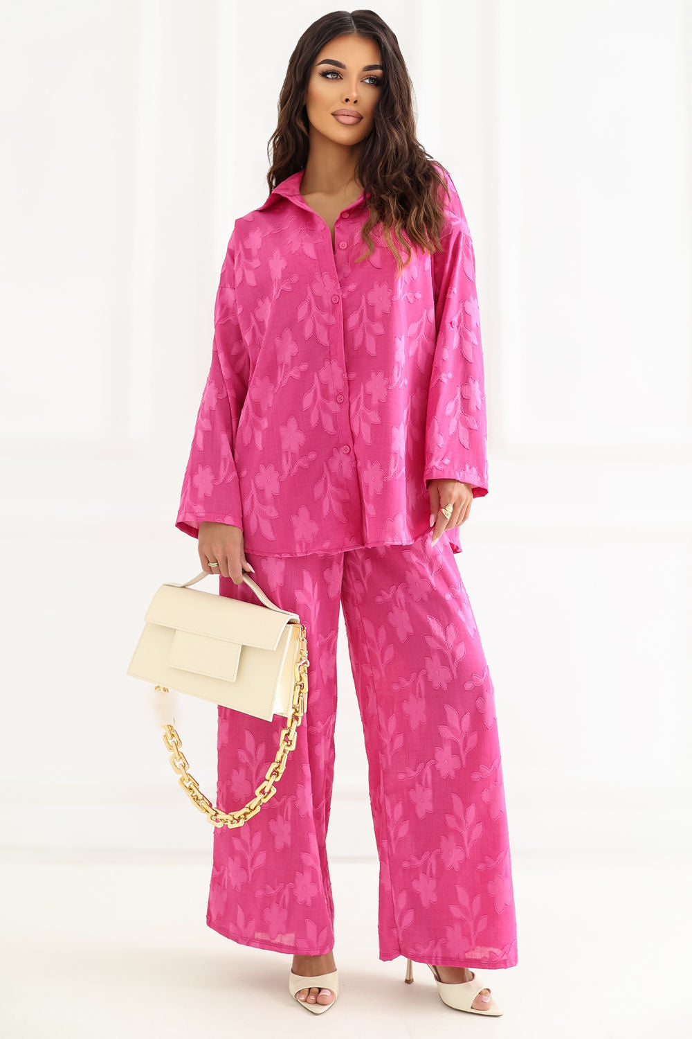 Rue Paris Fuchsia Long Sleeve Co-Ord Set